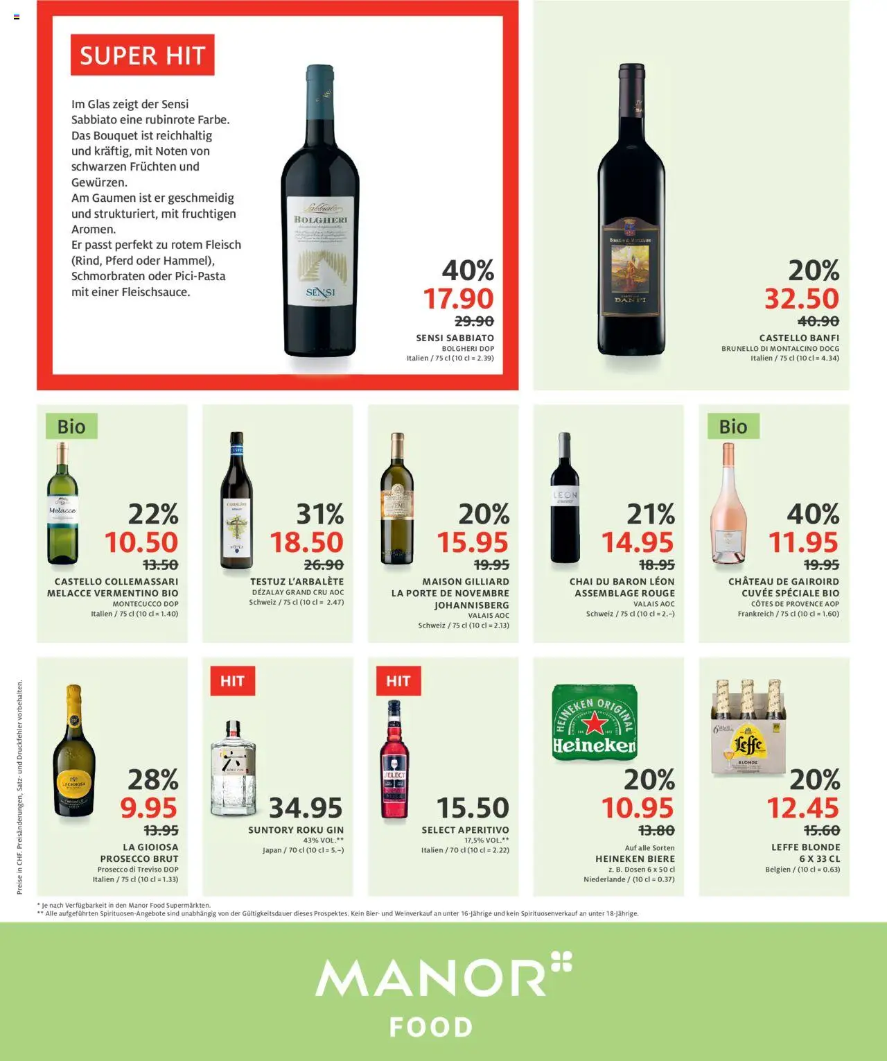 Manor Aktionen ab 12.08.2025 | Seite: 4 | Produkte: Rouge, Bier, Gin