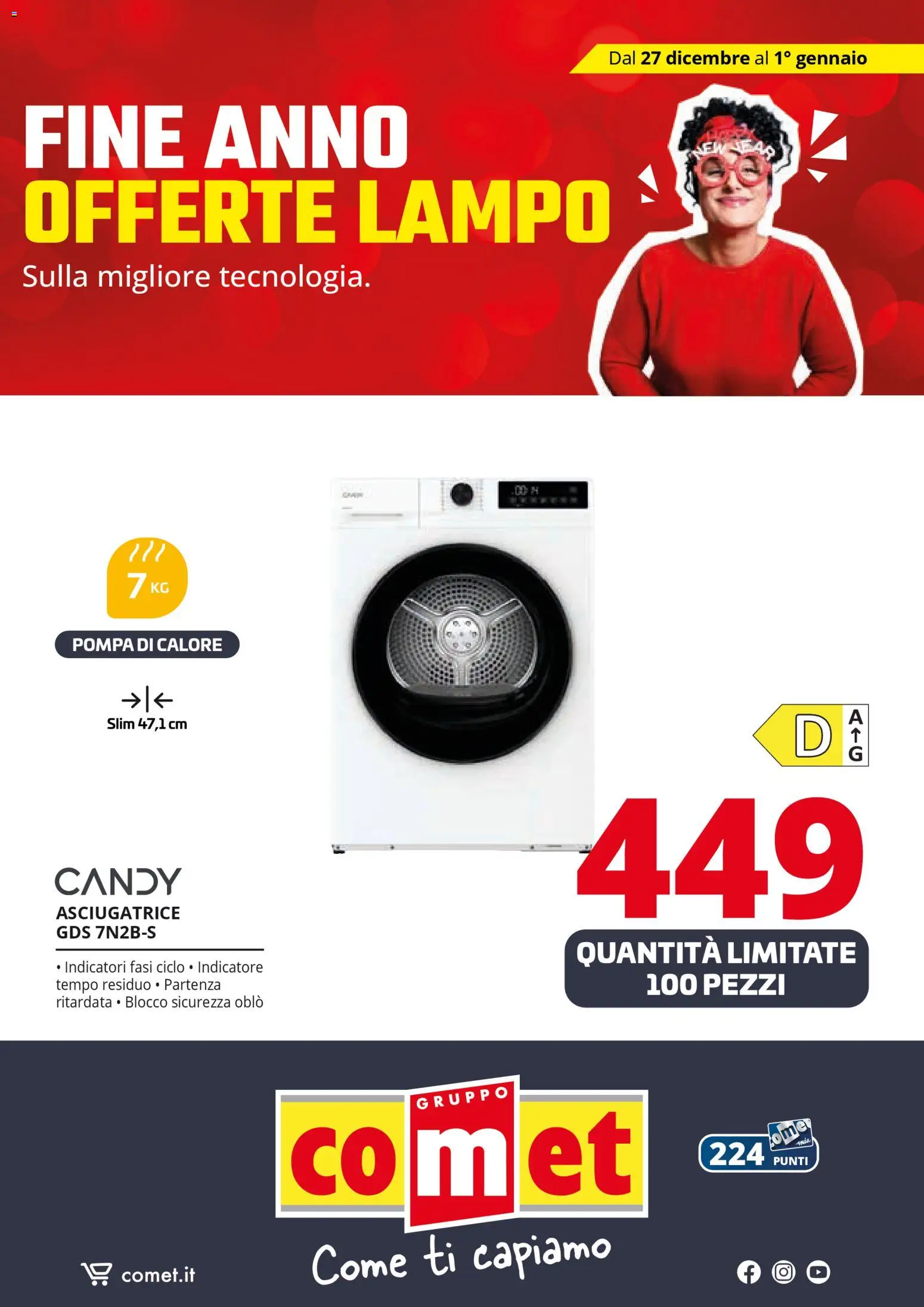 Volantino Comet del 27.12.2025 | Pagina: 59 | Prodotti: Asciugatrice