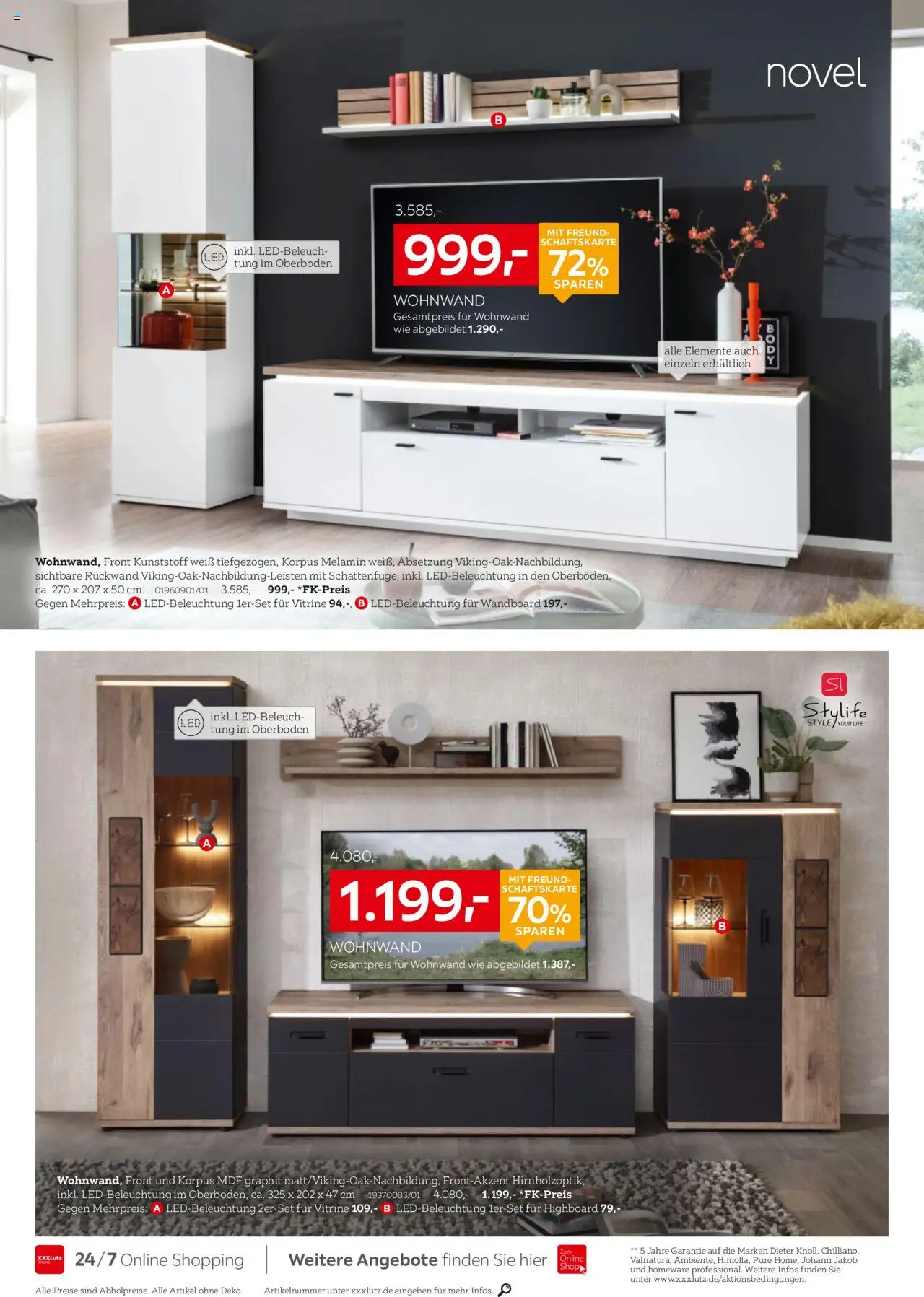 XXXL Lutz Wohnideen – gültig ab 08.09.2025 | Seite: 6 | Produkte: Wohnwand, HIghboard, Wandboard, Vitrine