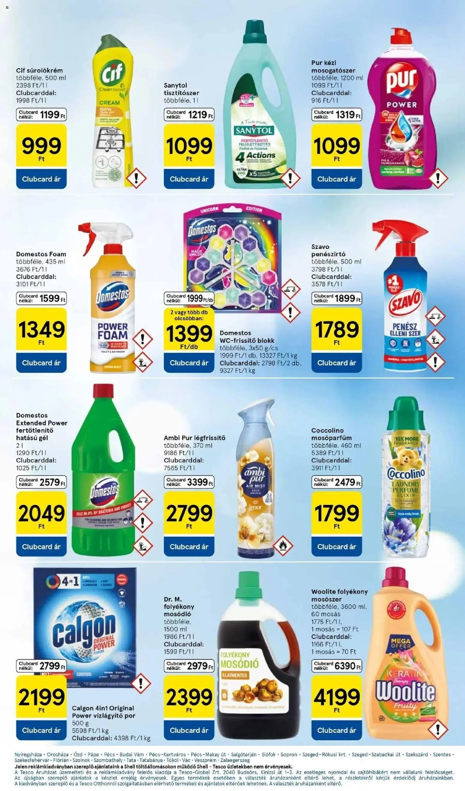 Tesco akciós ujság - amely érvényes a következő dátumtól: 23.04.2026 | Oldal: 25 | Termékek: Coccolino, Szavó, Mosószer, Mosogatószer