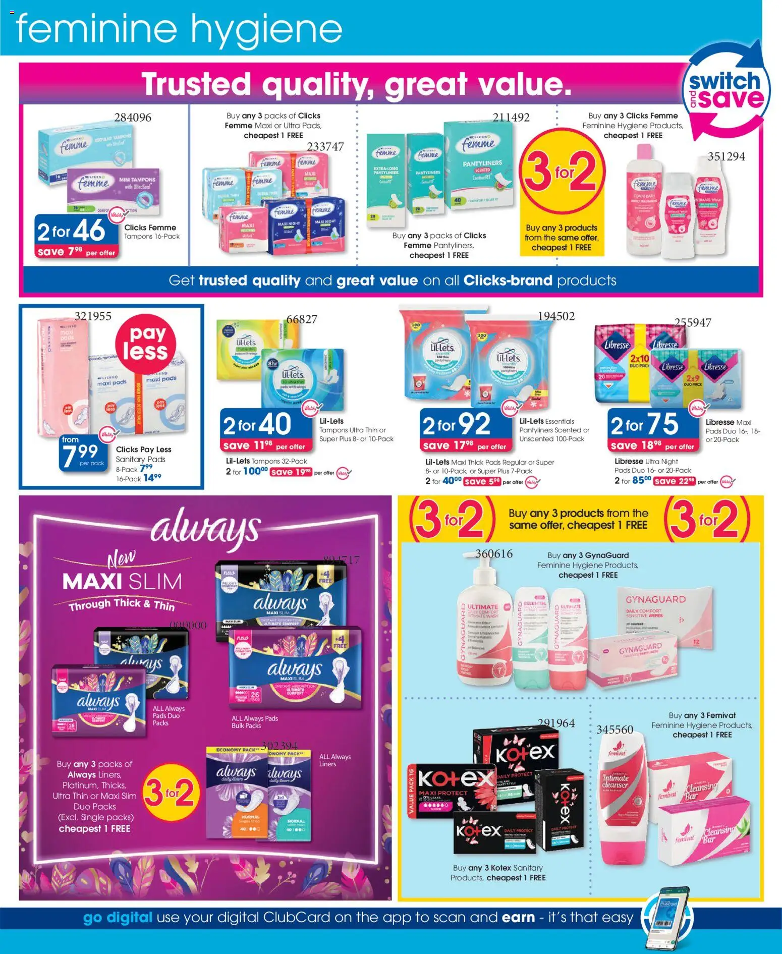New Clicks catalogue – valid from 23.10.2025 | Page: 24 | Products: Pads, Switch, Foam