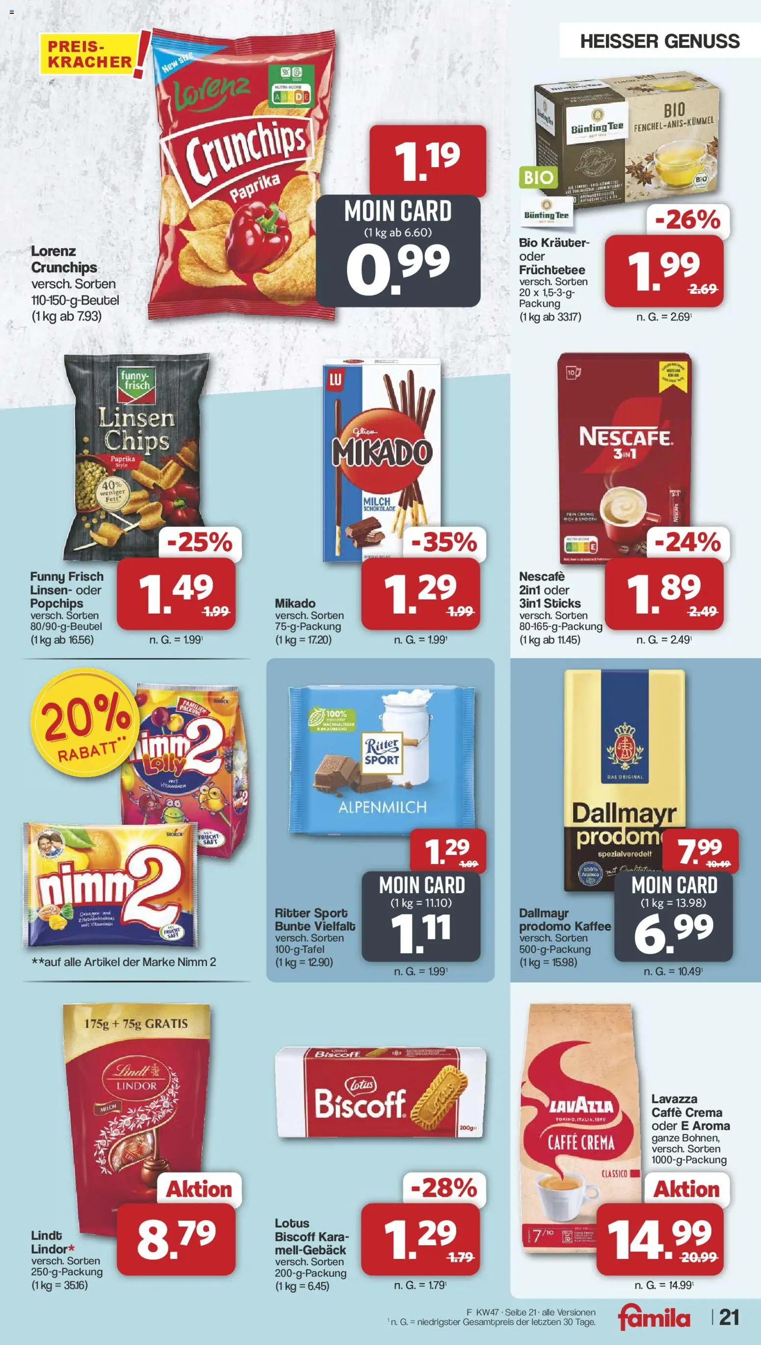 Famila Nordwest - Black Friday – gültig ab 17.11.2025 | Seite: 19 | Produkte: Lavazza, Milch, Funny frisch, Chips