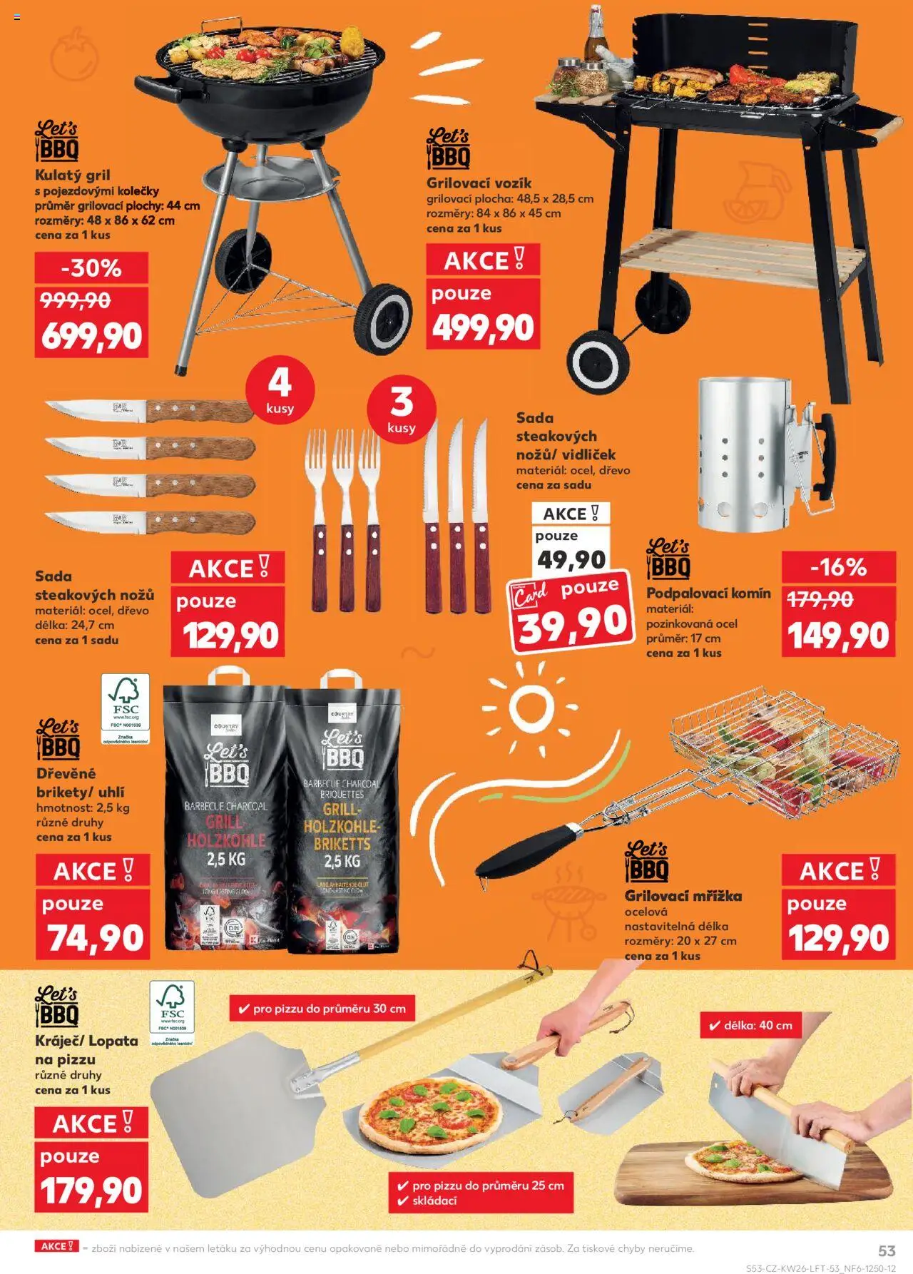Kaufland leták od 25.06.2025 | Strana: 53 | Produkty: Pizza, Steak, Lopata, Gril