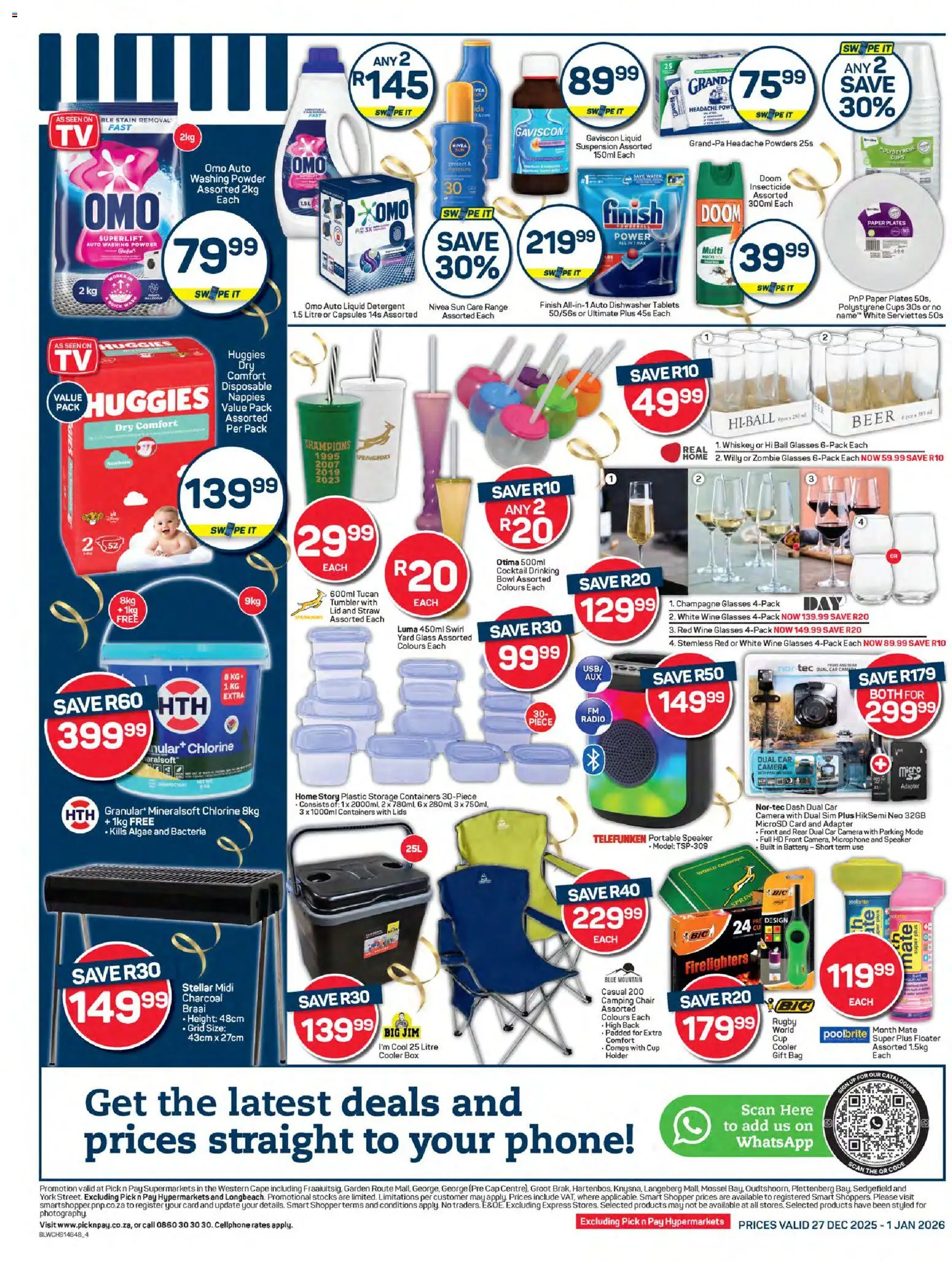New Pick n Pay catalogue – valid from 27.12.2025 | Page: 4 | Products: Radio, Cap, Glasses, Paper plates