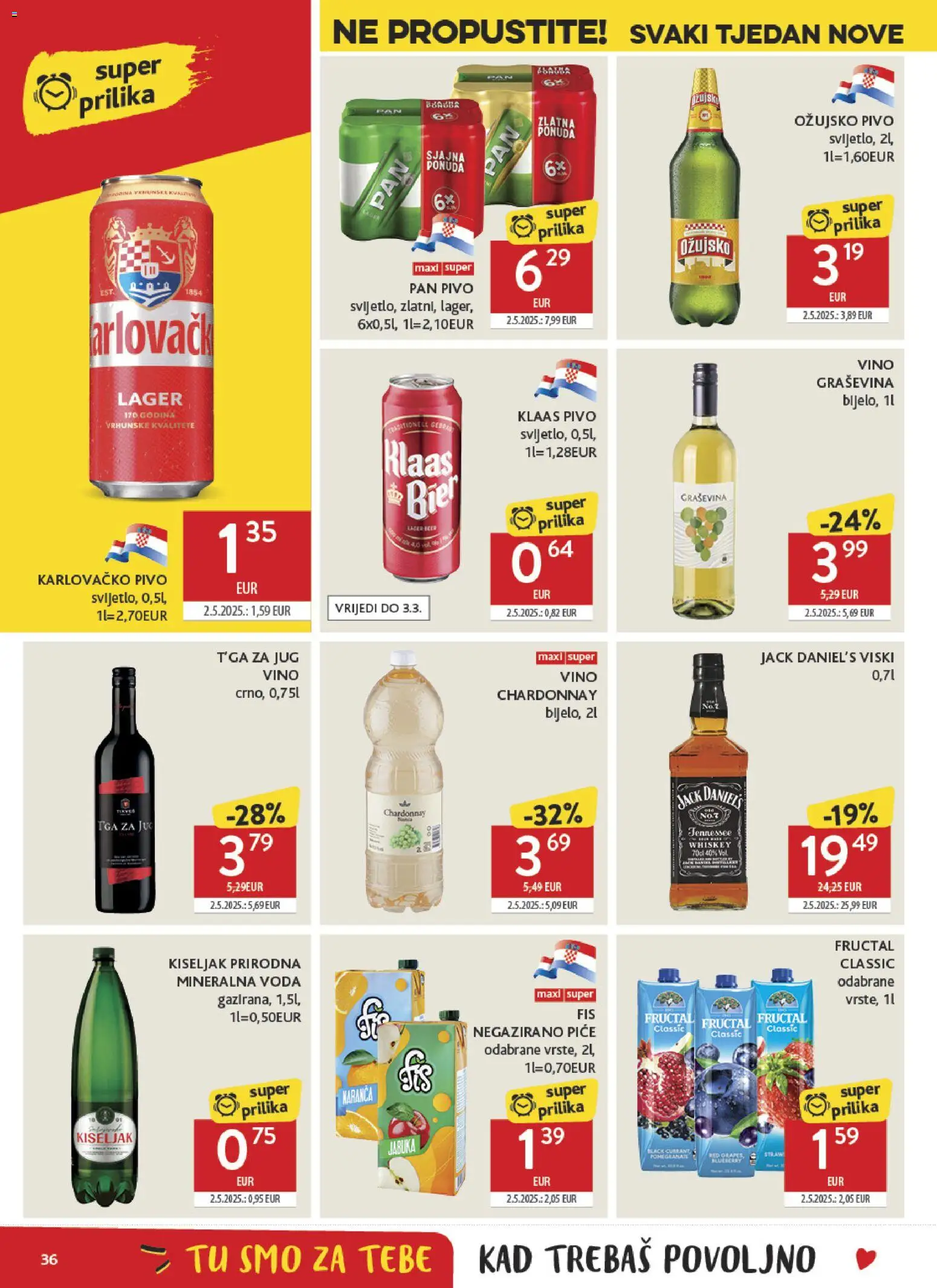 Konzum katalog | vrijedi od 18.02.2026 | Stranica: 36 | Proizvodi: Mineralna voda, Vino, Viski, Voda