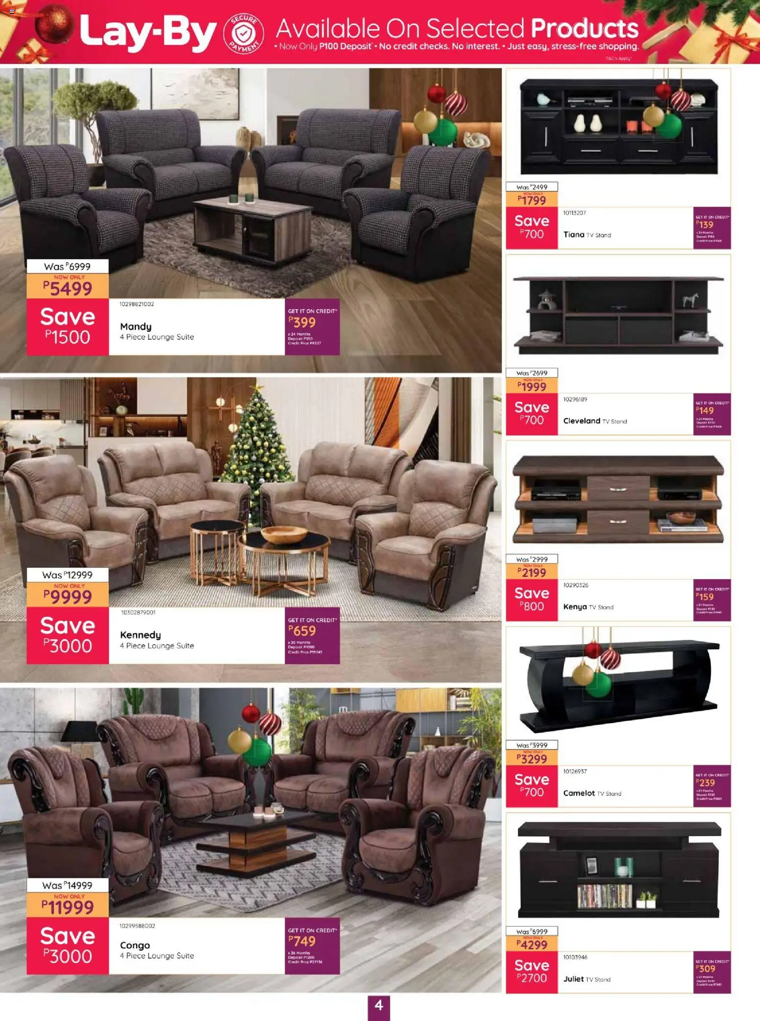 New Bradlows catalogue – valid from 02.12.2025 | Page: 4 | Products: TV, Lounge suite