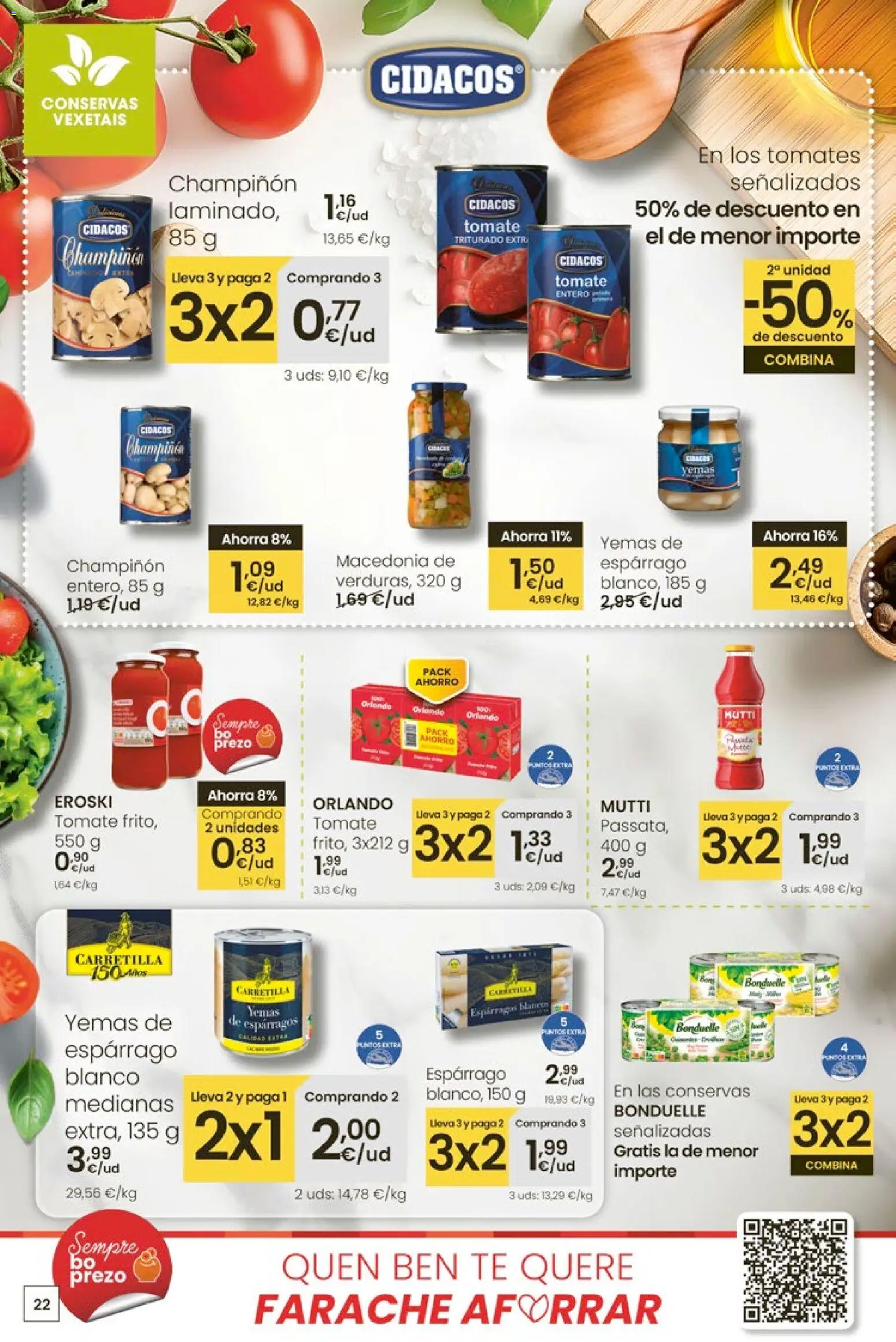 Eroski - Oferta 3x2 │ válido desde el 30.10.2025 | Página: 22 | Productos: Tomates, Νερό καρύδας, Té, Tomate triturado