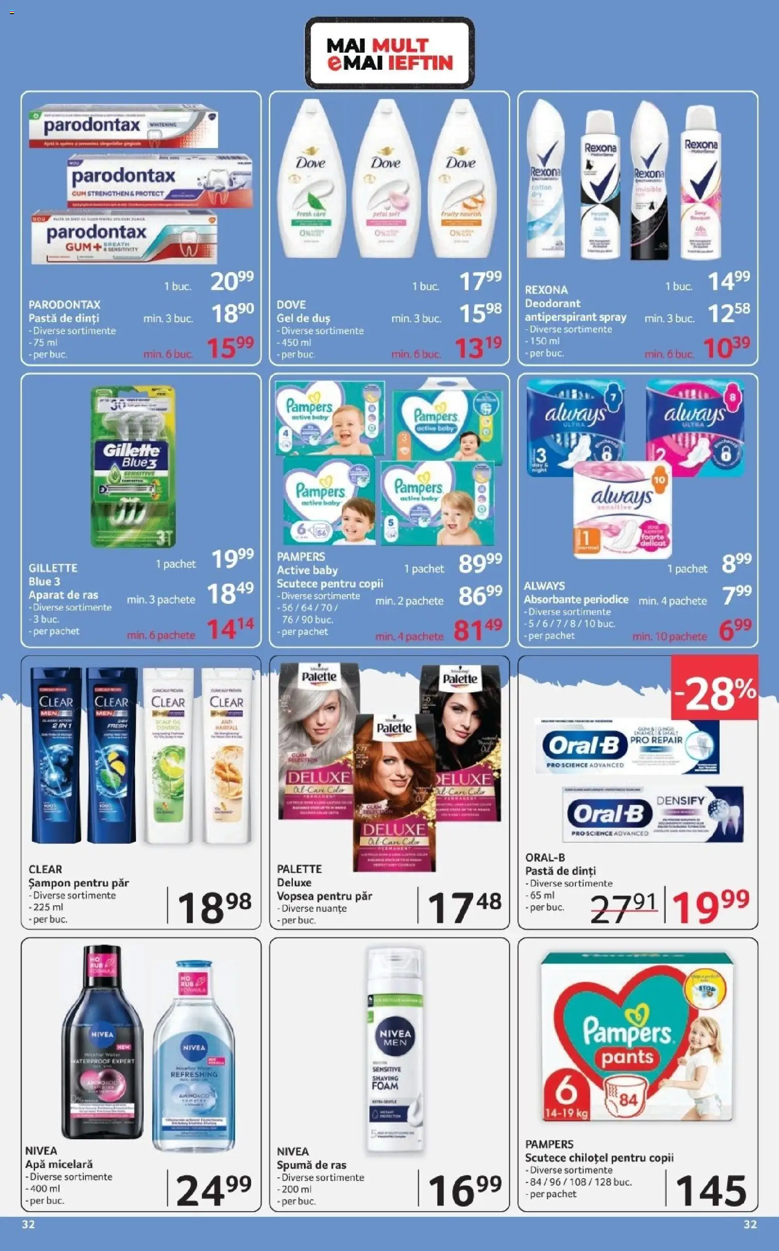 Noul catalog Selgros – valabil de la 06.03.2026 | Pagină: 32 | Produse: Șampon, Apă micelară, Spumă de ras, Antiperspirant