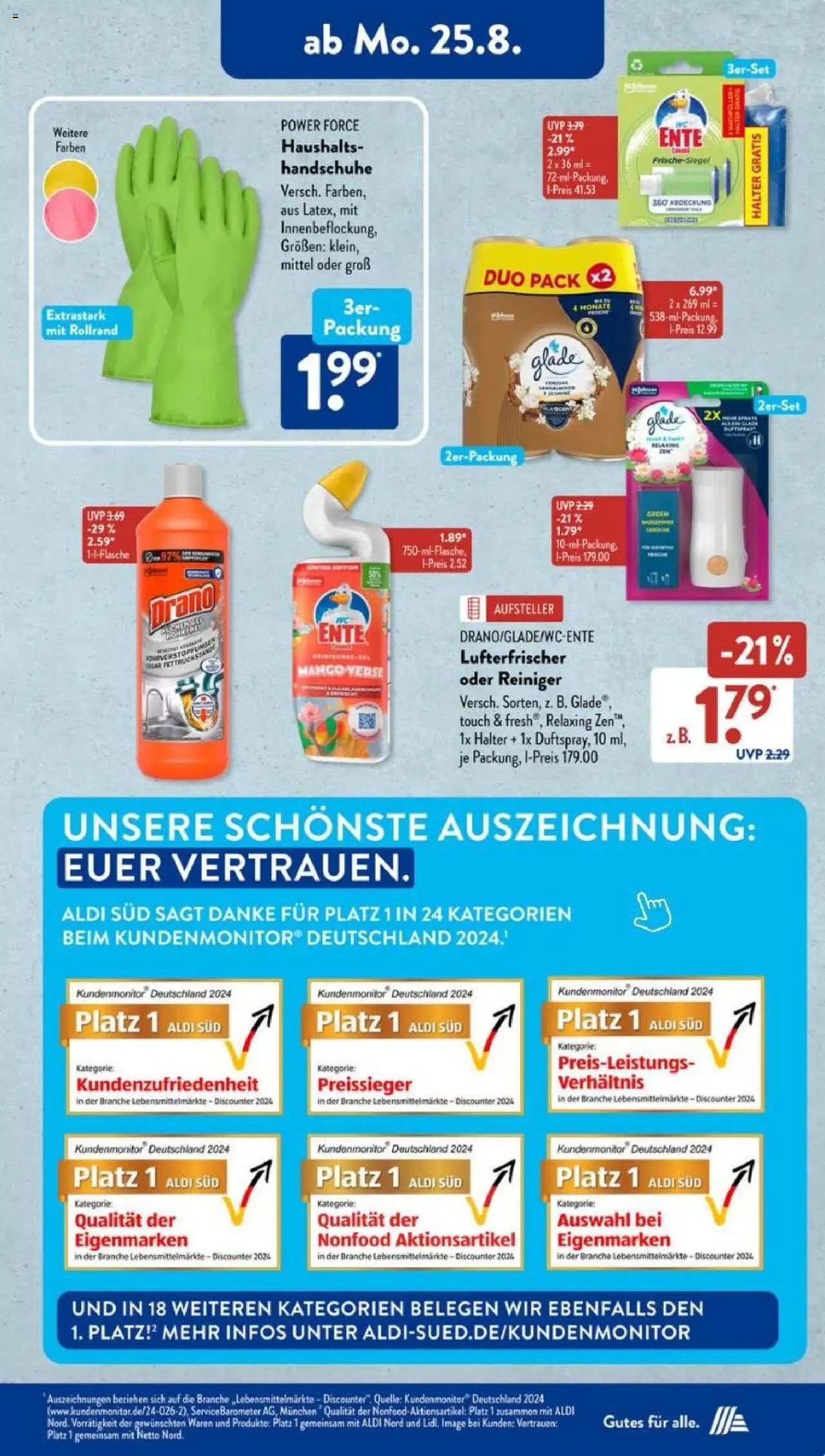 Aldi Süd Prospekt 	 - gültig ab dem 25.08.2025 | Seite: 5 | Produkte: Mango, Handschuhe, Ente