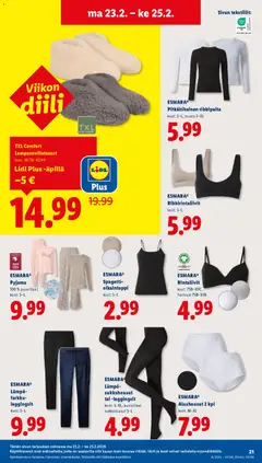 Lidl-mainoslehti voimassa 19.02.2026 alkaen | Sivu: 27 | Tuotteet: Sukkahousut, Rintaliivit, Pyjama, Leggingsit