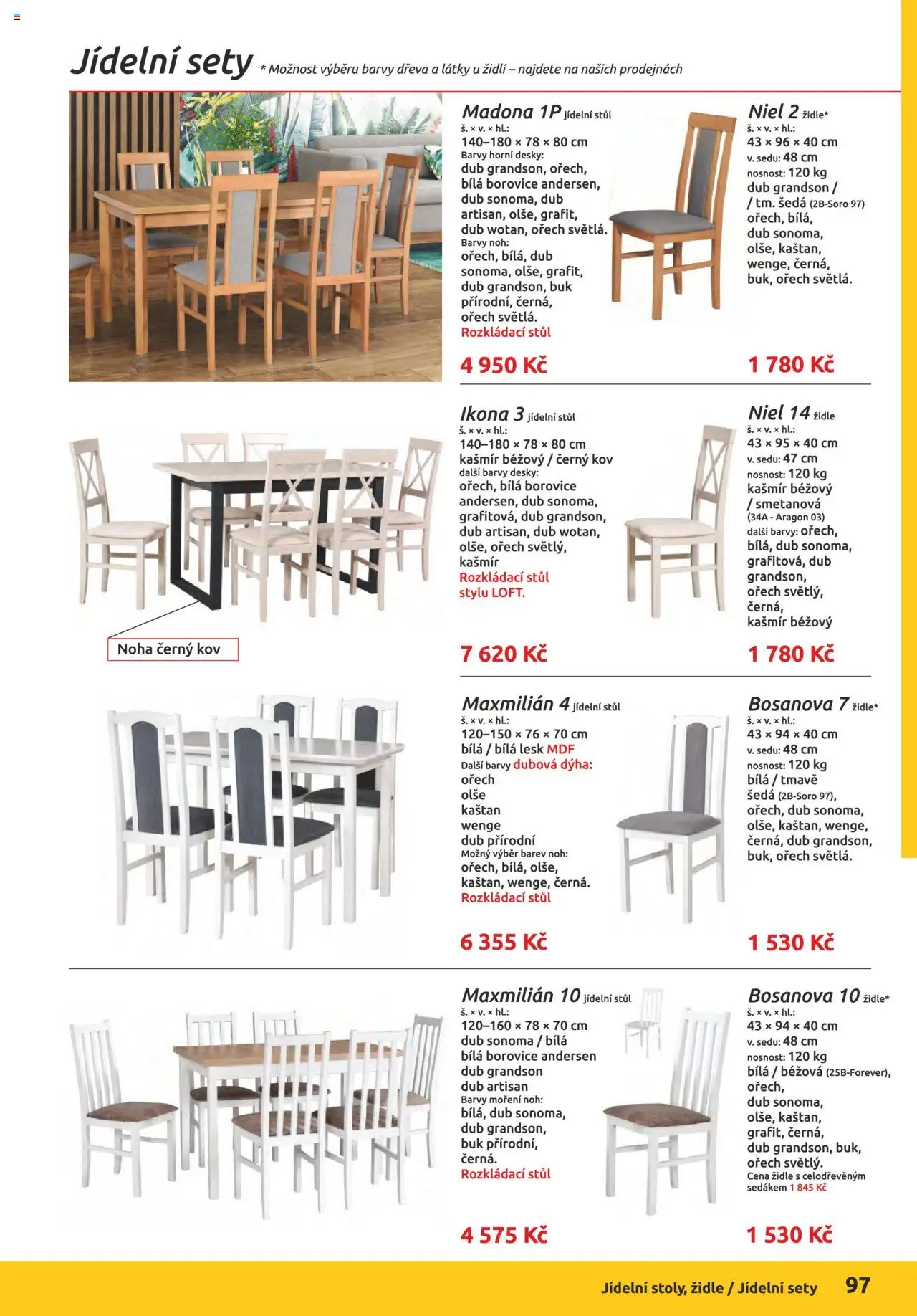 ORFA nábytek katalog 2025-2026 od 01.10.2025 | Strana: 97 | Produkty: Stůl, Židle, Desky, Barvy