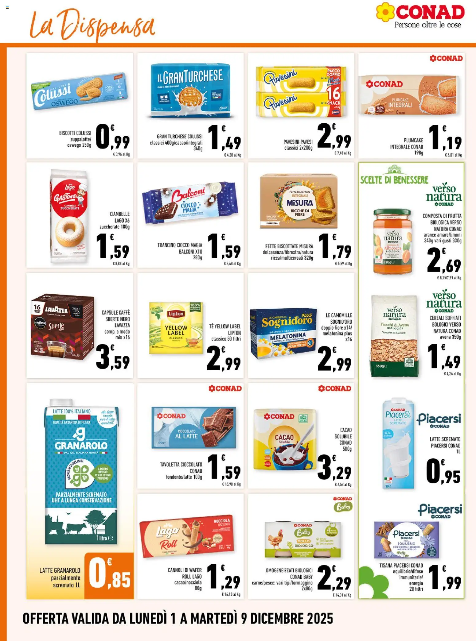 Volantino Conad del 01.12.2025 | Pagina: 10 | Prodotti: Pollo, Tè, Latte, Plumcake