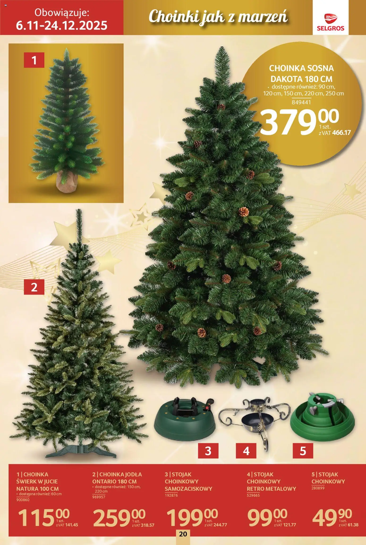 Selgros cash&carry Gazetka - Boże Narodzenie od 06.11.2025 | Strona: 20 | Produkty: Choinka