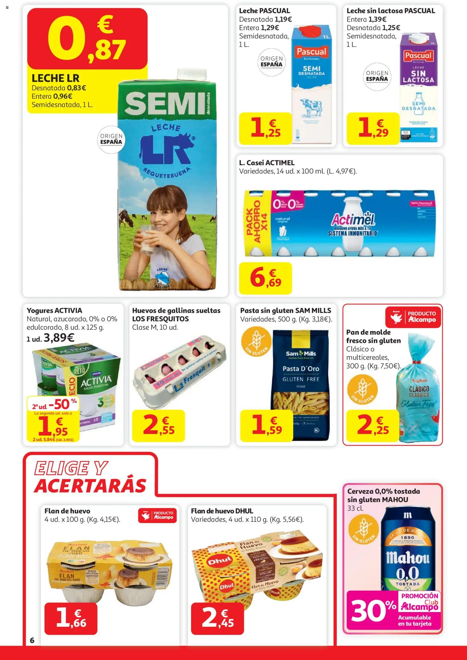Alcampo - Superstore Cat │ válido desde el 29.12.2025 | Página: 6 | Productos: Leche sin lactosa, Cerveza, Pasta, Pan de molde