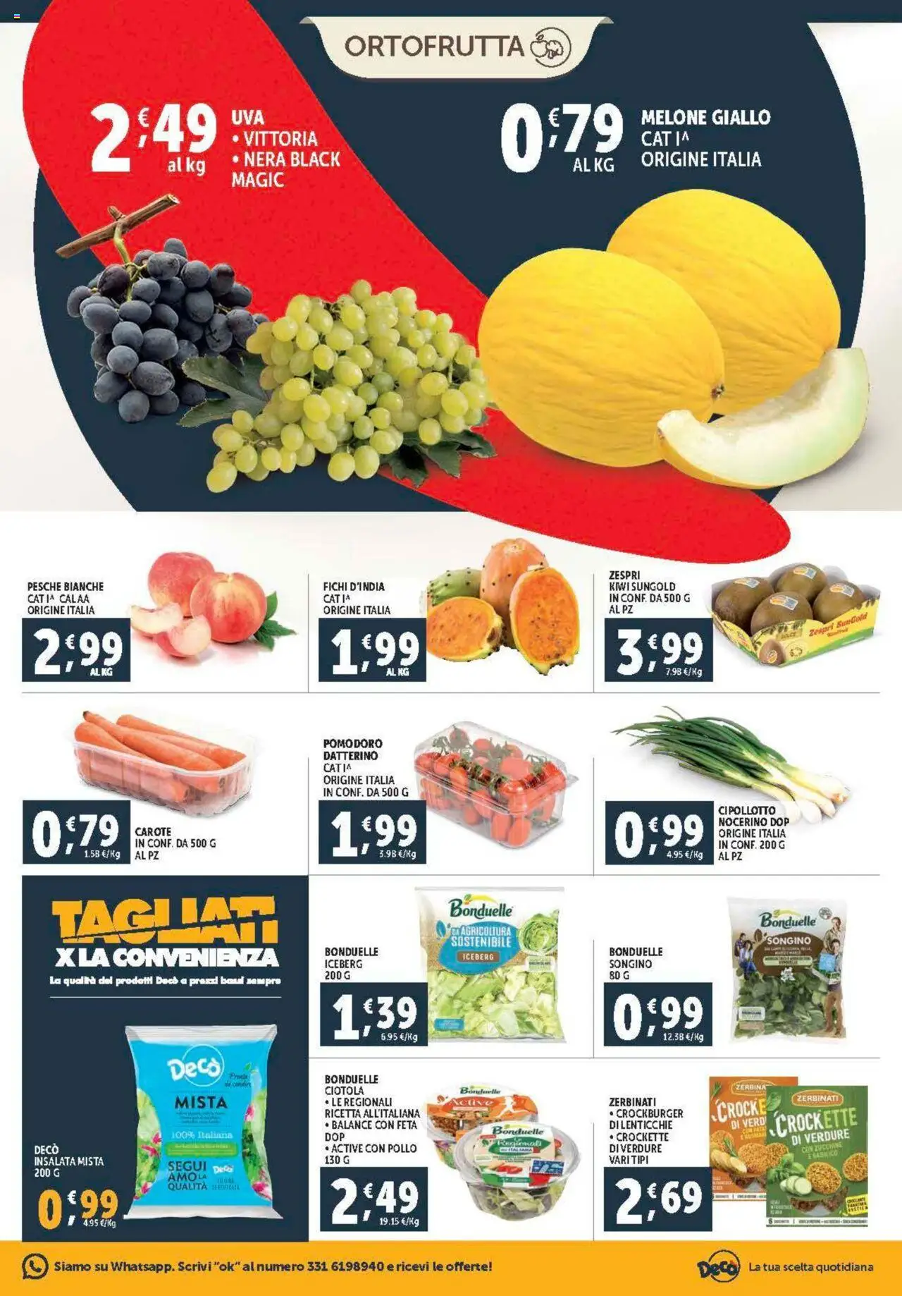 Volantino Decò del 08.08.2025 | Pagina: 5 | Prodotti: Kiwi, Insalata, Pomodoro, Ciotola