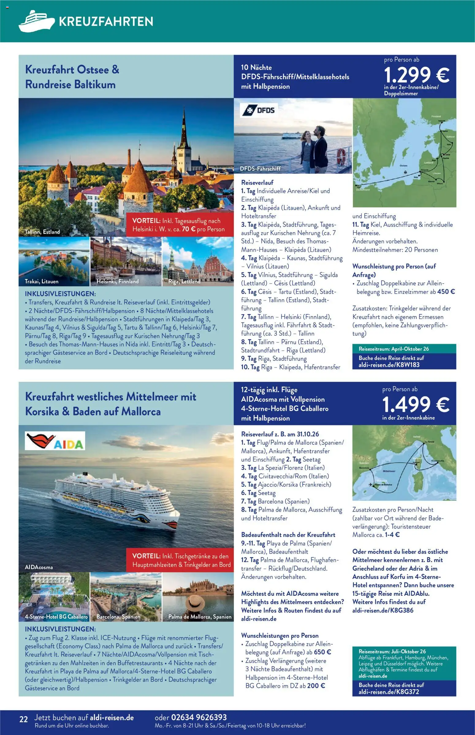 Aldi Reisen  Reisemagazin – gültig ab 01.03.2026 | Seite: 22 | Produkte: Tisch, Uhr