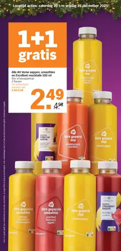 Vers geperst sap sinaasappel aardbei, Freshly squeezed orange and strawberry juice. - Voorbeeld van een folder van Albert Heijn, geldig van 20.12.2025 | Pagina: 31