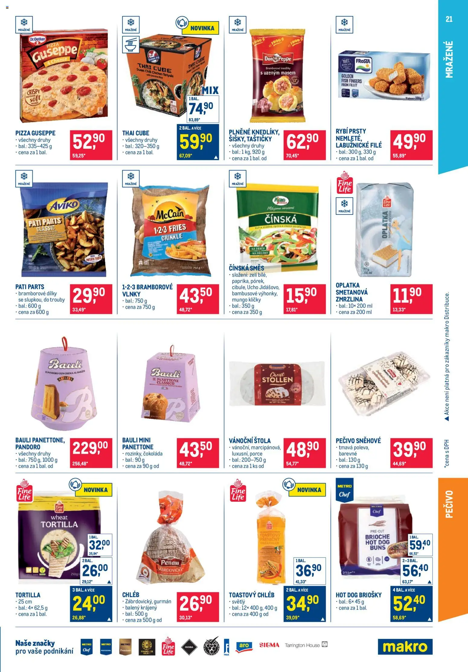 Makro leták - Pro milovníky jídla od 19.11.2025 | Strana: 21 | Produkty: Zmrzlina, Hot dog, Mungo klíčky, File