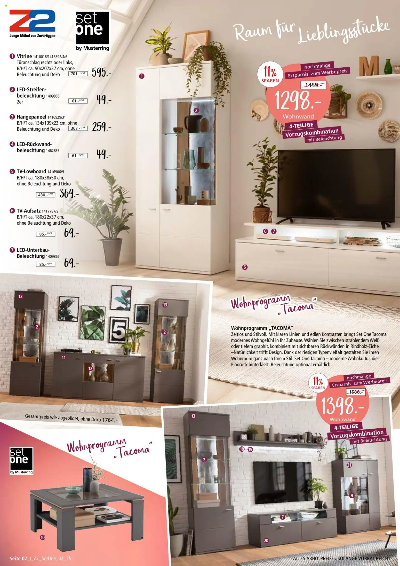 Zurbrüggen - Set One by Musterring – gültig ab 22.12.2025 | Seite: 2 | Produkte: Wohnwand, Vitrine