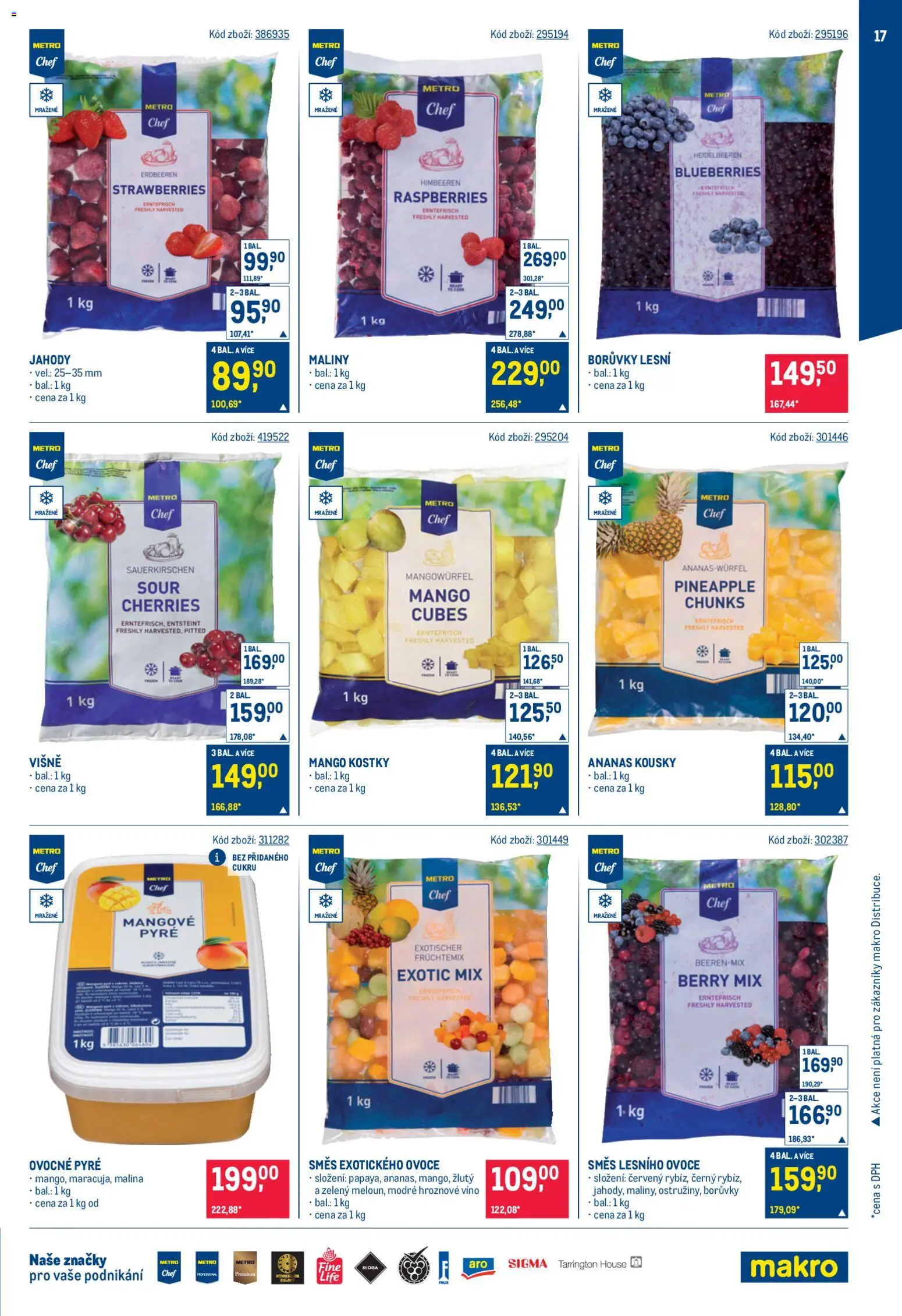 Makro leták - Zmrzliny od 22.04.2026 | Strana: 17 | Produkty: Mango, Hroznové víno, Borůvky, Kostky