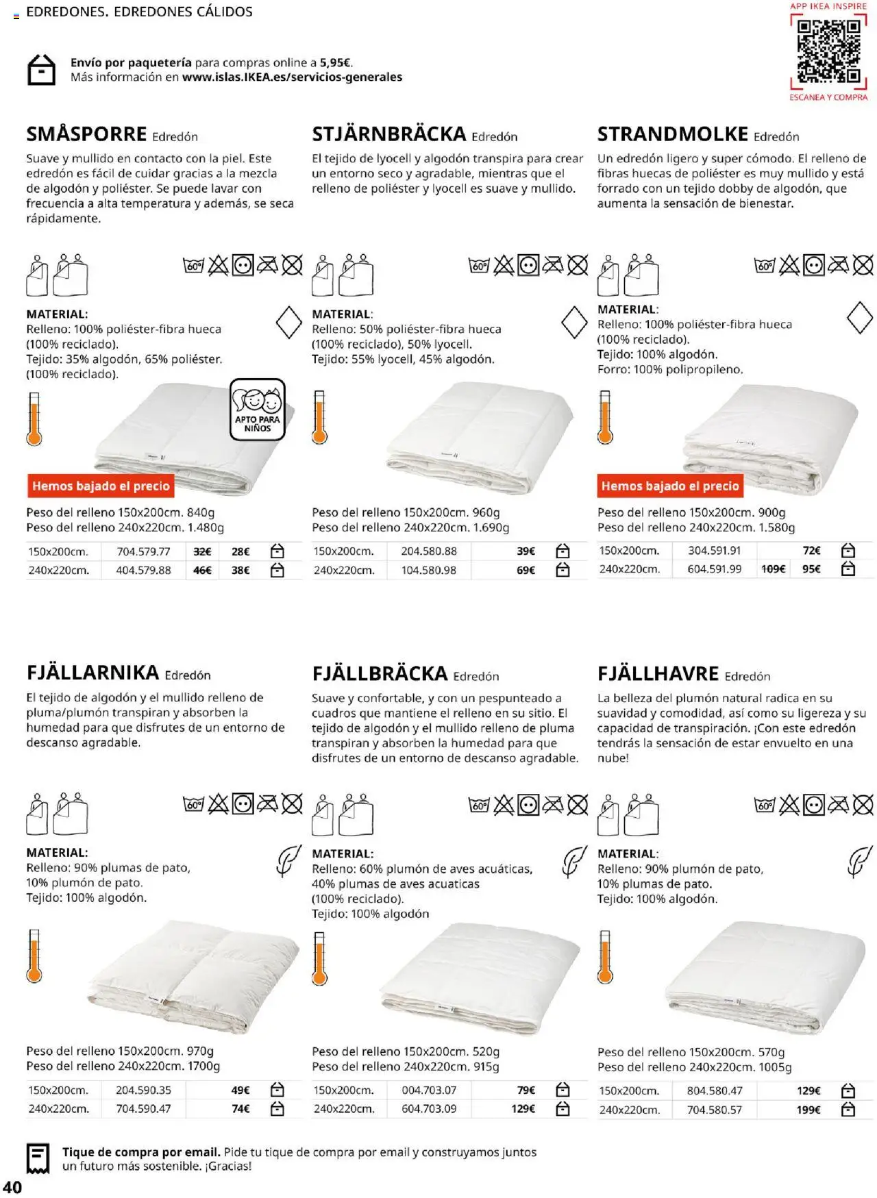 Catálogo IKEA Confort │ válido desde el 04.02.2025 | Página: 40 | Productos: Edredón, Peso