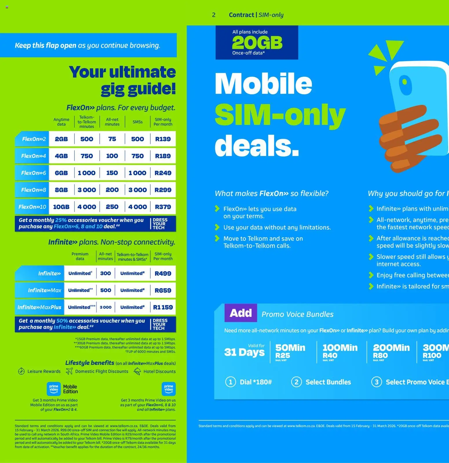 New Telkom catalogue – valid from 15.02.2026 | Page: 2 | Products: Dress, Data, Sim