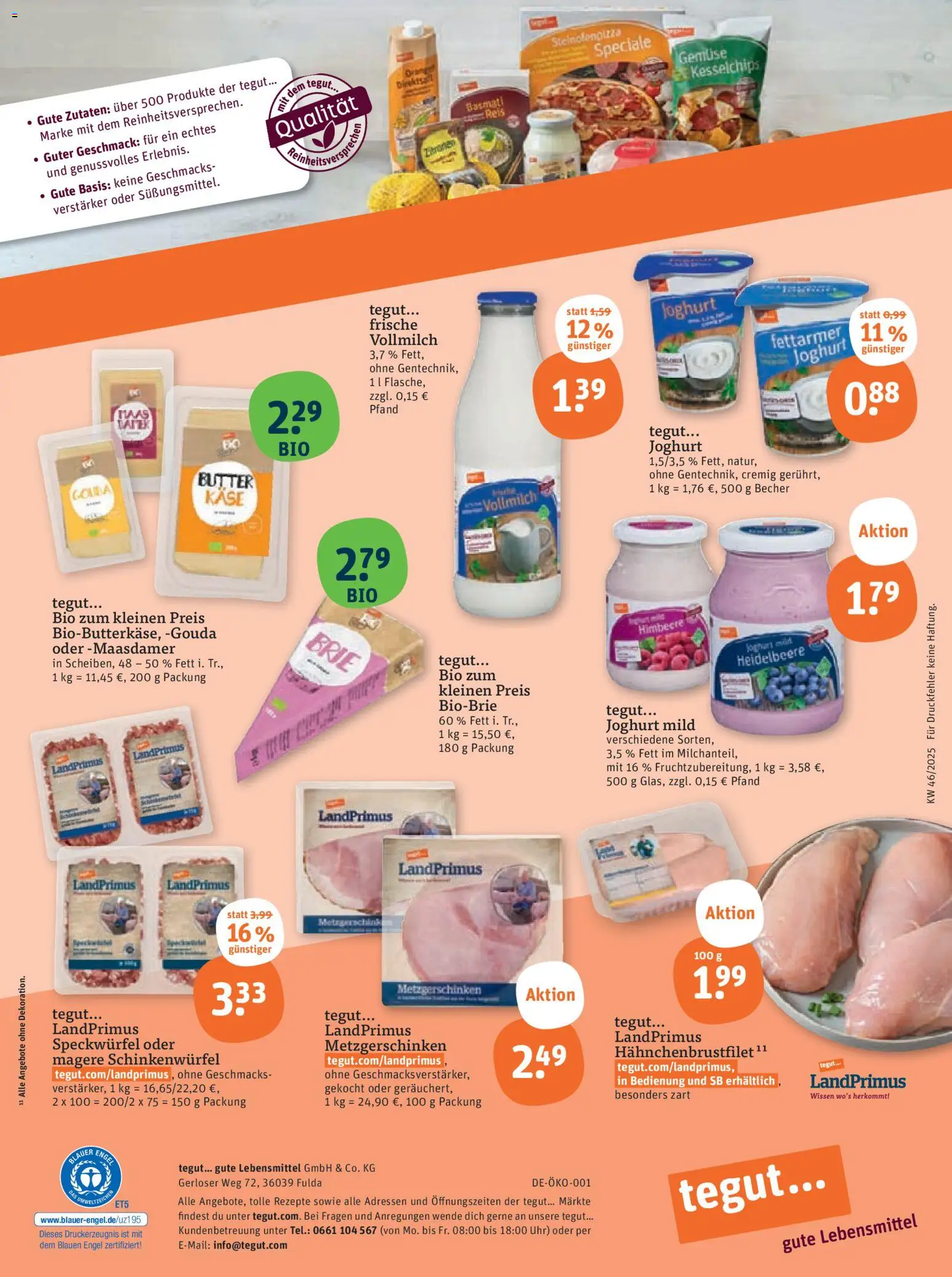 Tegut Prospekt – gültig ab 10.11.2025 | Seite: 23 | Produkte: Butter, Käse, Gemüse, Reis