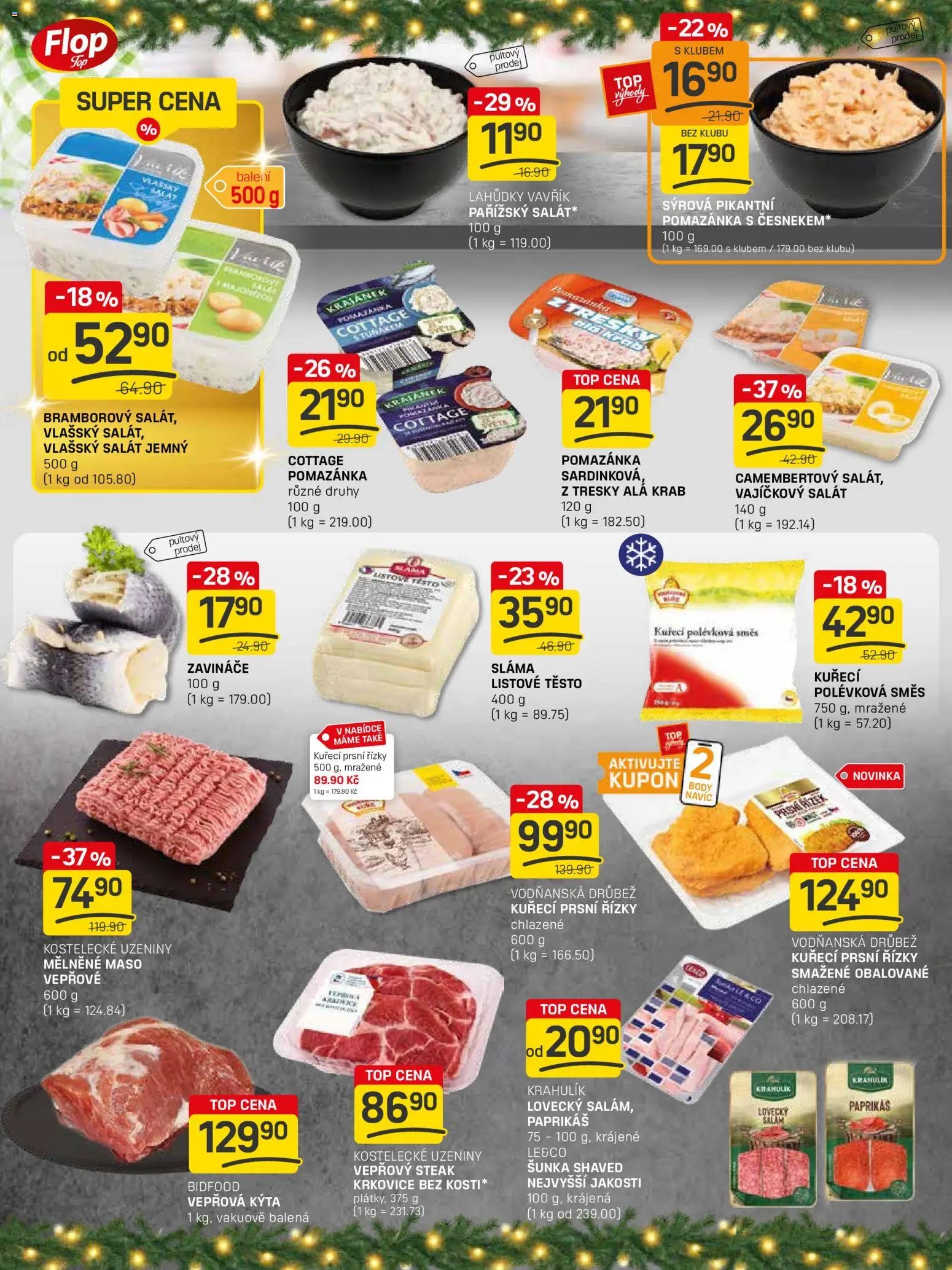 Flop leták - FlopTop od 17.12.2025 | Strana: 6 | Produkty: Kuřecí prsní řízky, Kýta, Těsto, Cottage