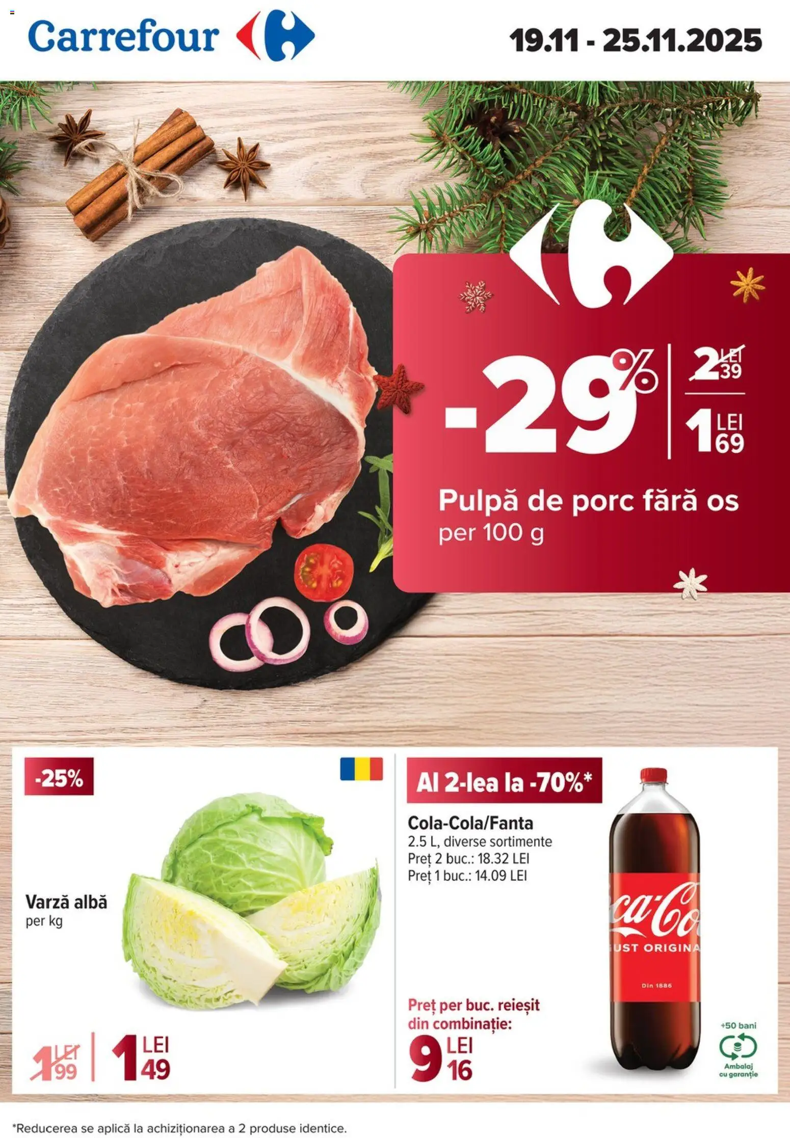 Noul catalog Carrefour – valabil de la 19.11.2025 | Pagină: 1 | Produse: Varză