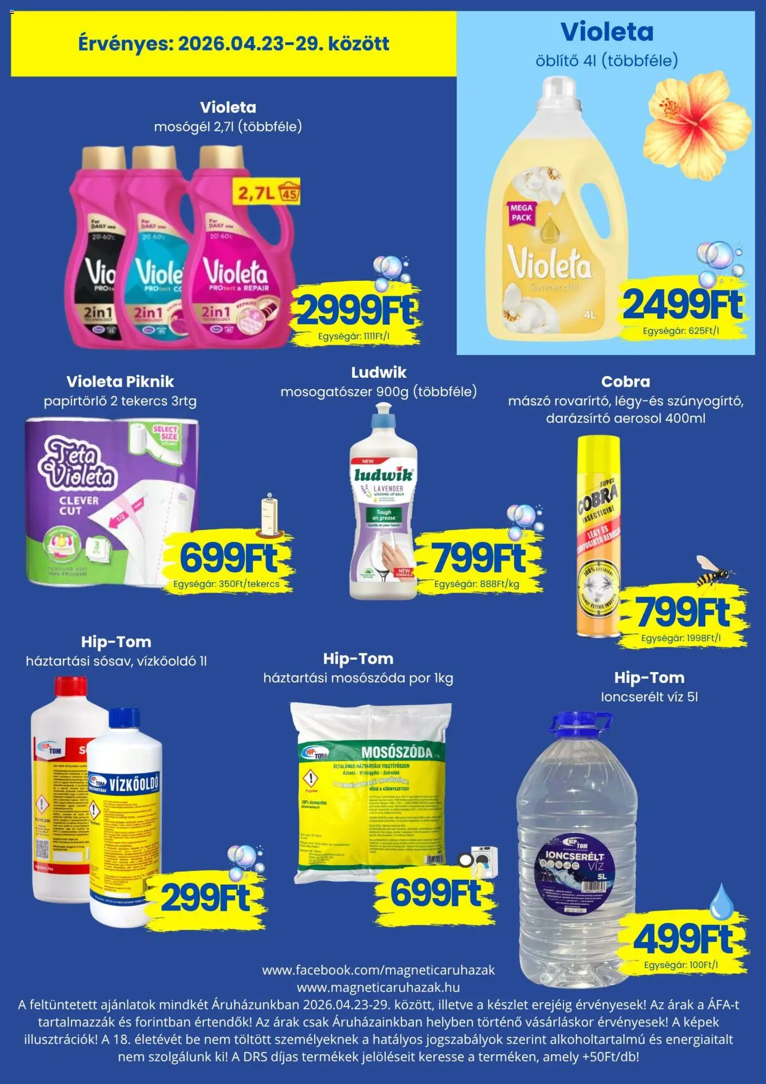 Magnetic akciós ujság - amely érvényes a következő dátumtól: 23.04.2026 | Oldal: 16 | Termékek: Papírtörlő, Vízkőoldó, Mosógél, Öblítő