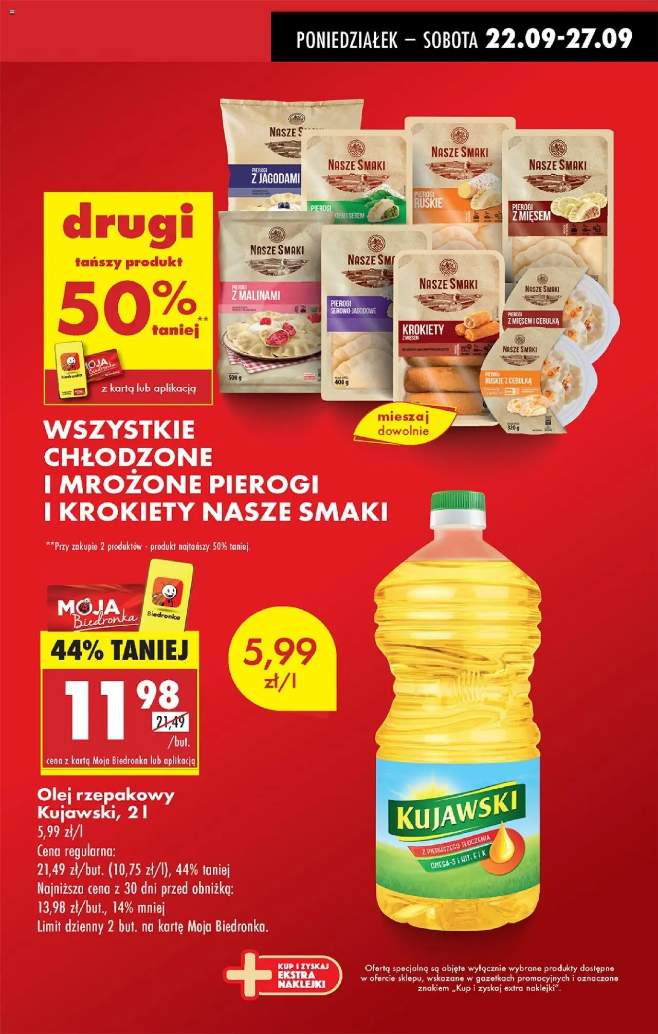 Biedronka gazetka od 22.09.2025 | Strona: 5 | Produkty: Karta, Olej rzepakowy, Naklejki, Olej