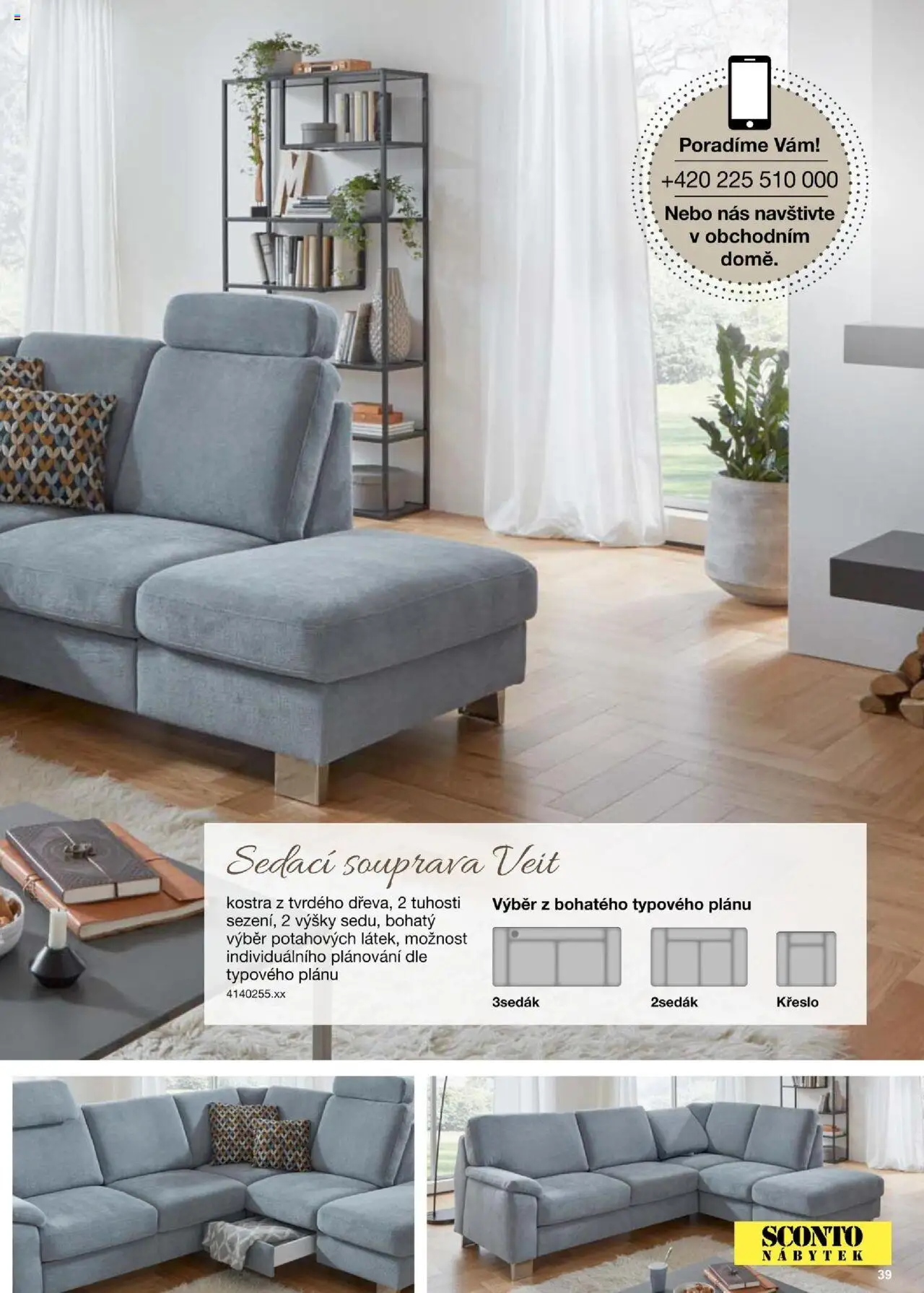 Sconto nábytek katalog - Sedací soupravy od 01.01.2025 | Strana: 39 | Produkty: Sedací souprava, Nábytek, Křeslo
