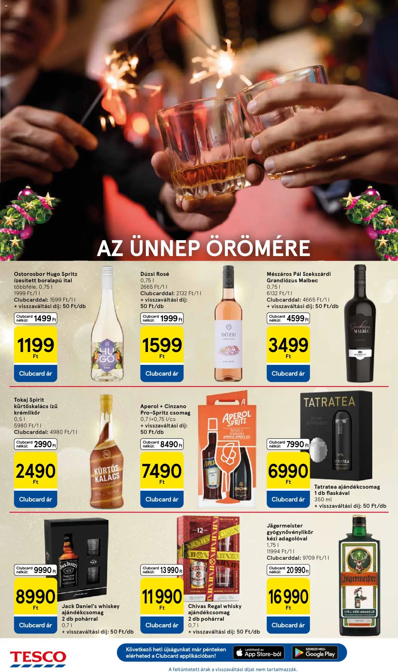 Tesco akciós ujság - amely érvényes a következő dátumtól: 13.11.2025 | Oldal: 14 | Termékek: Jägermeister, Aperol, Whiskey, Kalács