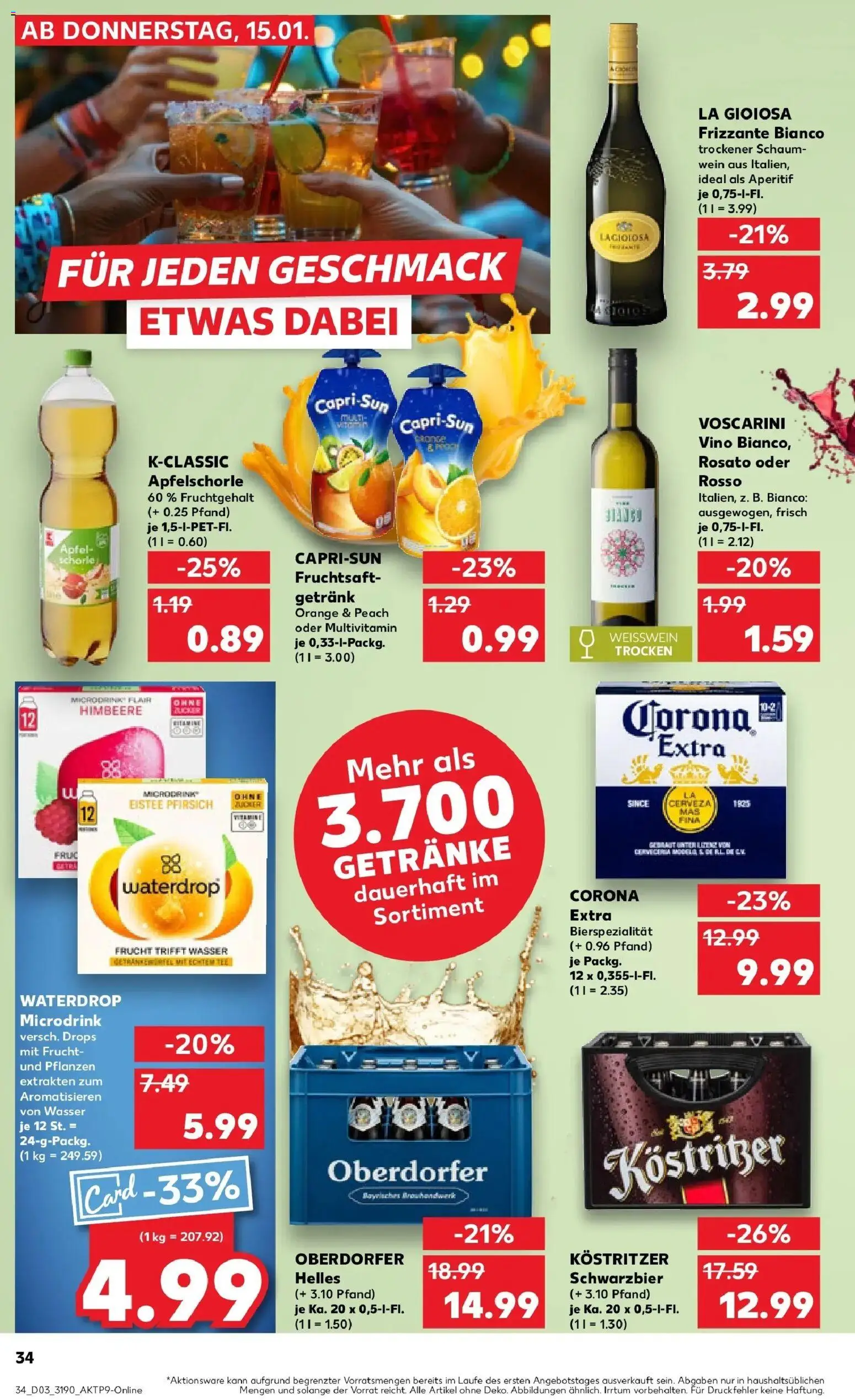 Kaufland prospekt Glauchau	 – gültig ab 15.01.2026 | Seite: 34 | Produkte: Weißwein, Äpfel, Apple, Wasser