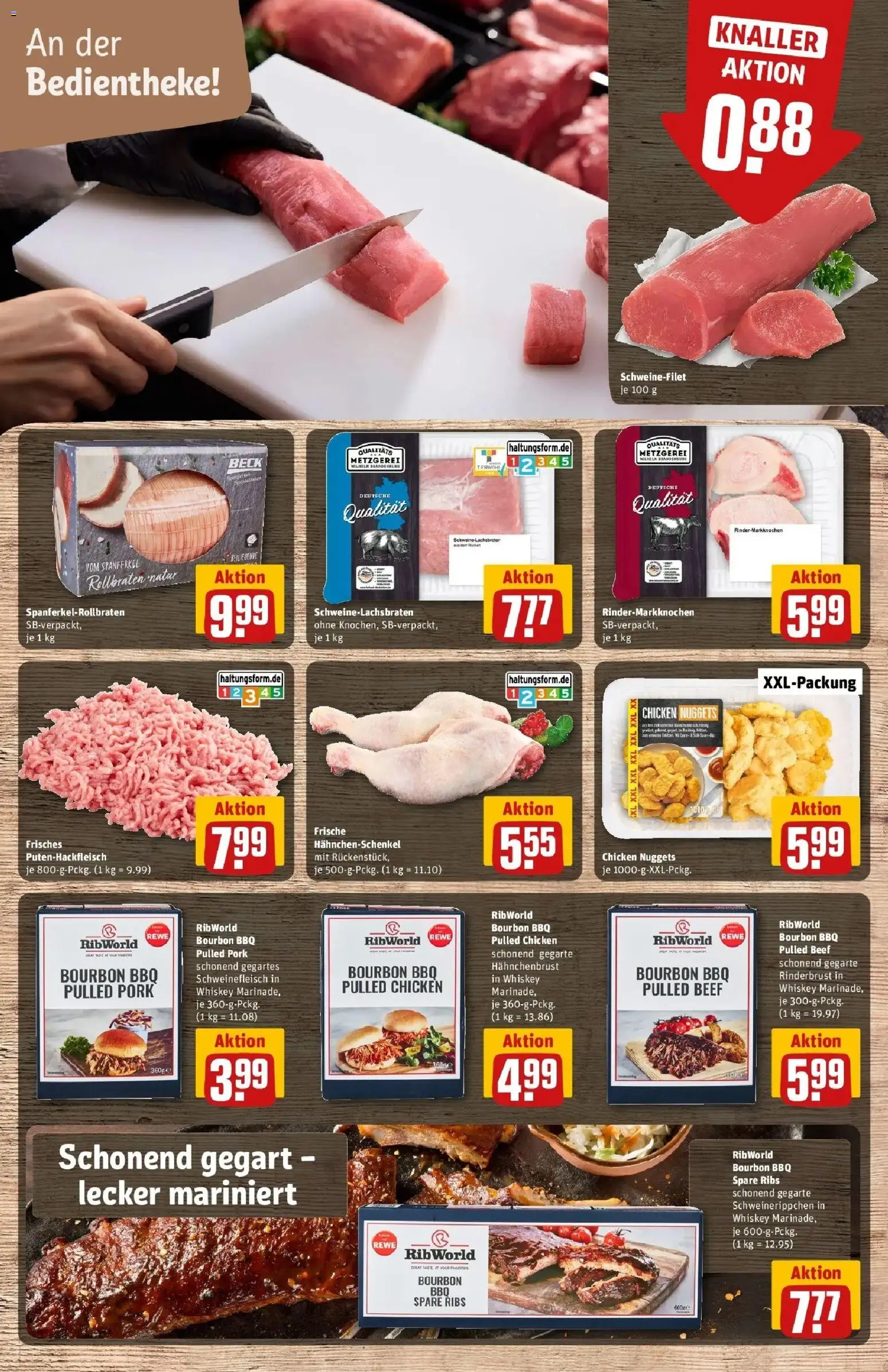 Rewe prospekt Bad Zwischenahn	 – gültig ab 22.02.2026 | Seite: 8 | Produkte: Hahnchenschenkel, Schweinefilet, Schweinefleisch, Bourbon