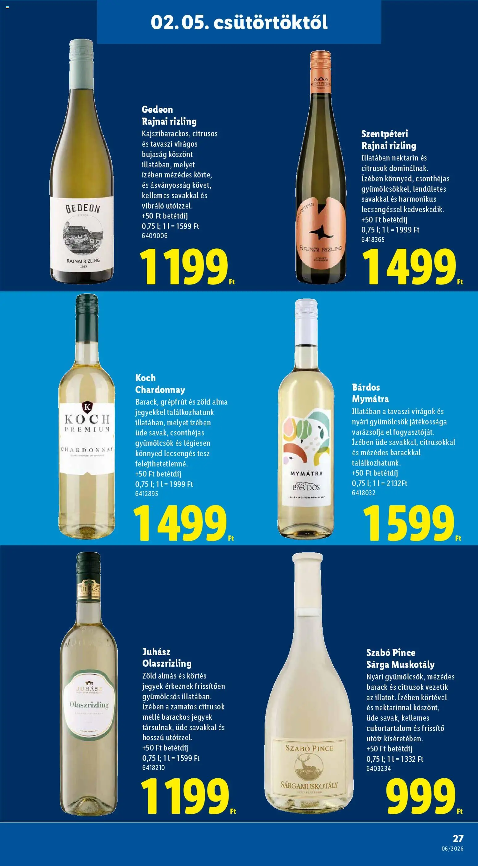 Lidl akciós ujság - amely érvényes a következő dátumtól: 05.02.2026 | Oldal: 27 | Termékek: Nektarin, Virágok, Alma