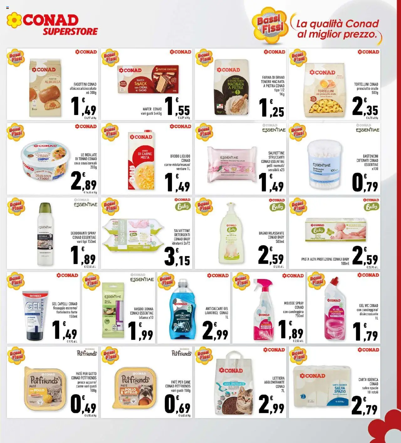Volantino Conad del 22.10.2025 | Pagina: 23 | Prodotti: Candeggina, Farina, Vitello, Bagno