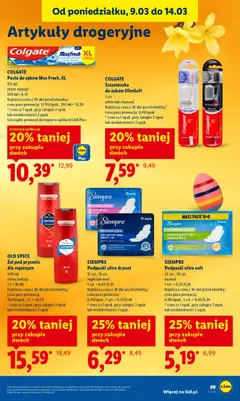 Pogląd oferty "SIEMPRE Podpaski ultra drynet, 15 szt., 18 szt., night lub maxi" - ważna od 12.03.2026 | Strona: 71 | Produkty: Podpaski, Prysznic, Szczoteczka do zębów, Old spice