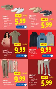 Esmara® Linnen blouse, verschillende maten - Voorbeeld van een folder van Lidl, geldig van 02.01.2026 | Pagina: 32 | Producten: Sneakers, Sweatshirt, Blouse, Broek