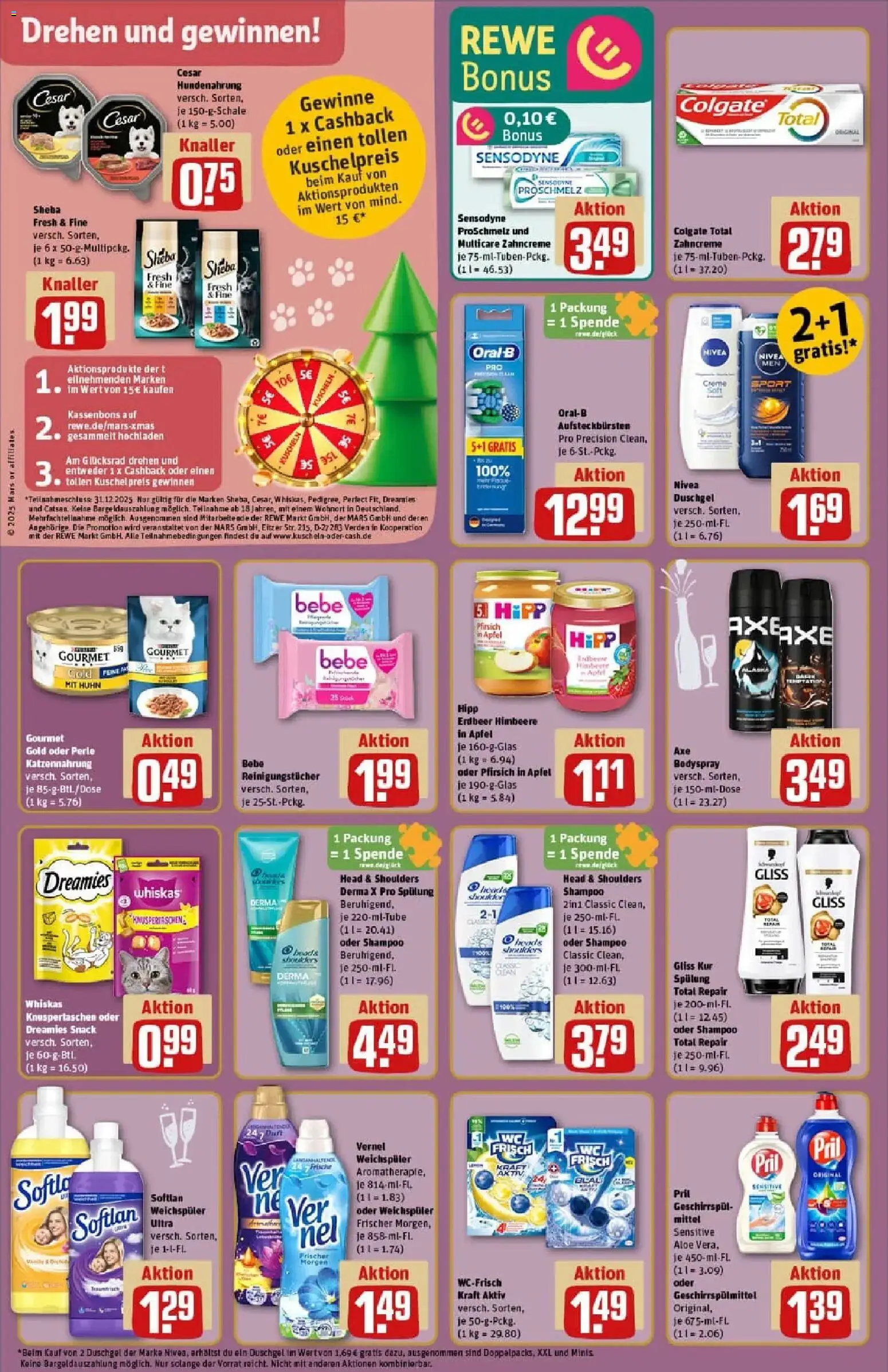 Rewe prospekt Habichtswald/Ehlen	 – gültig ab 22.12.2025 | Seite: 24 | Produkte: Sheba, Äpfel, Mars, Axe