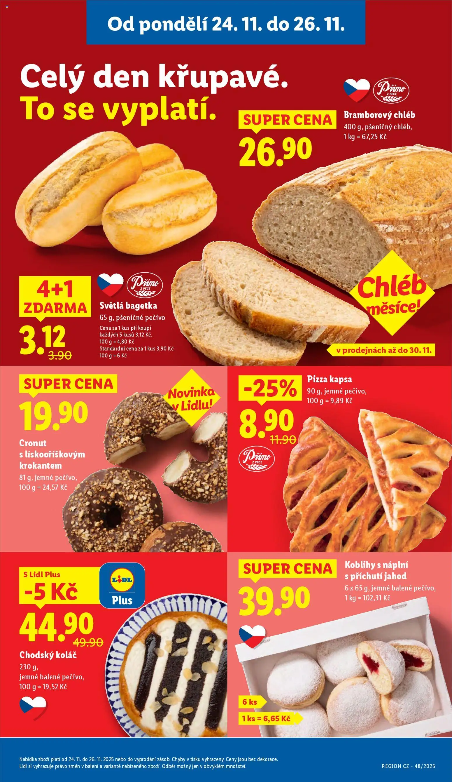 Lidl Black Friday od 24.11.2025 | Strana: 13 | Produkty: Chléb, Pizza, Pizza kapsa, Pečivo