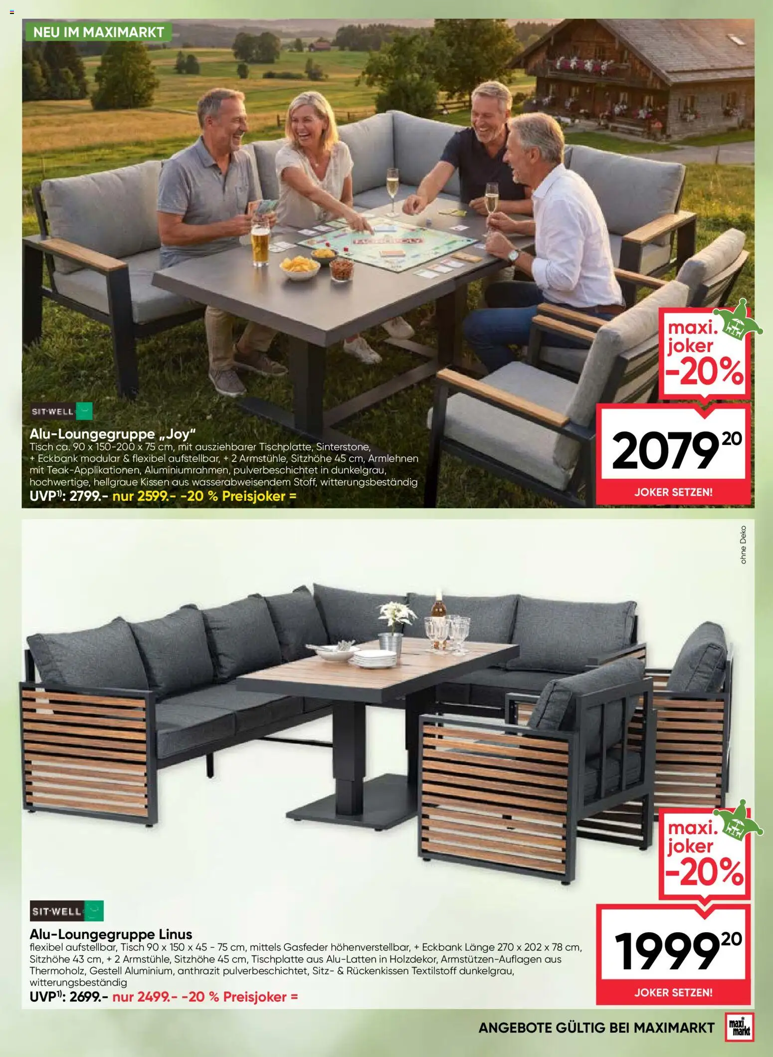 Maximarkt Outdoor Träume gültig ab 23.03.2026 | Seite: 7 | Produkte: Kissen, Tisch