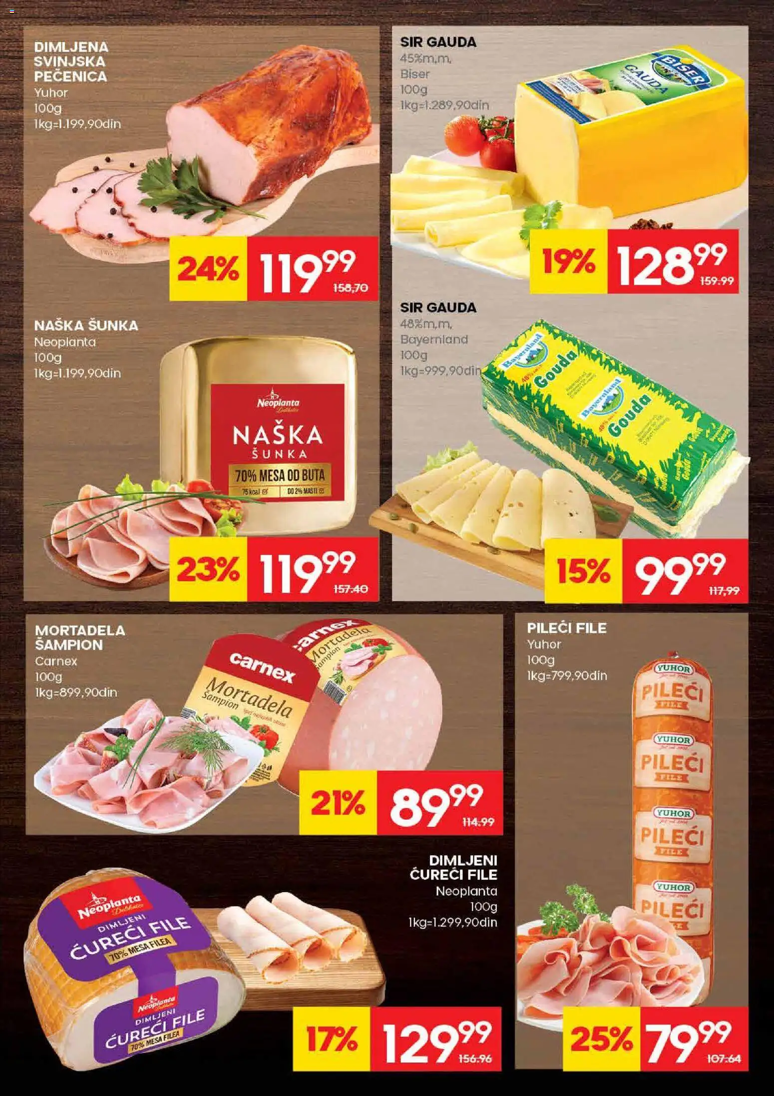 Roda katalog - važi od 23.04.2026 | Strana: 9 | Proizvode: Mortadela, Gouda, Ćureći file, Šunka