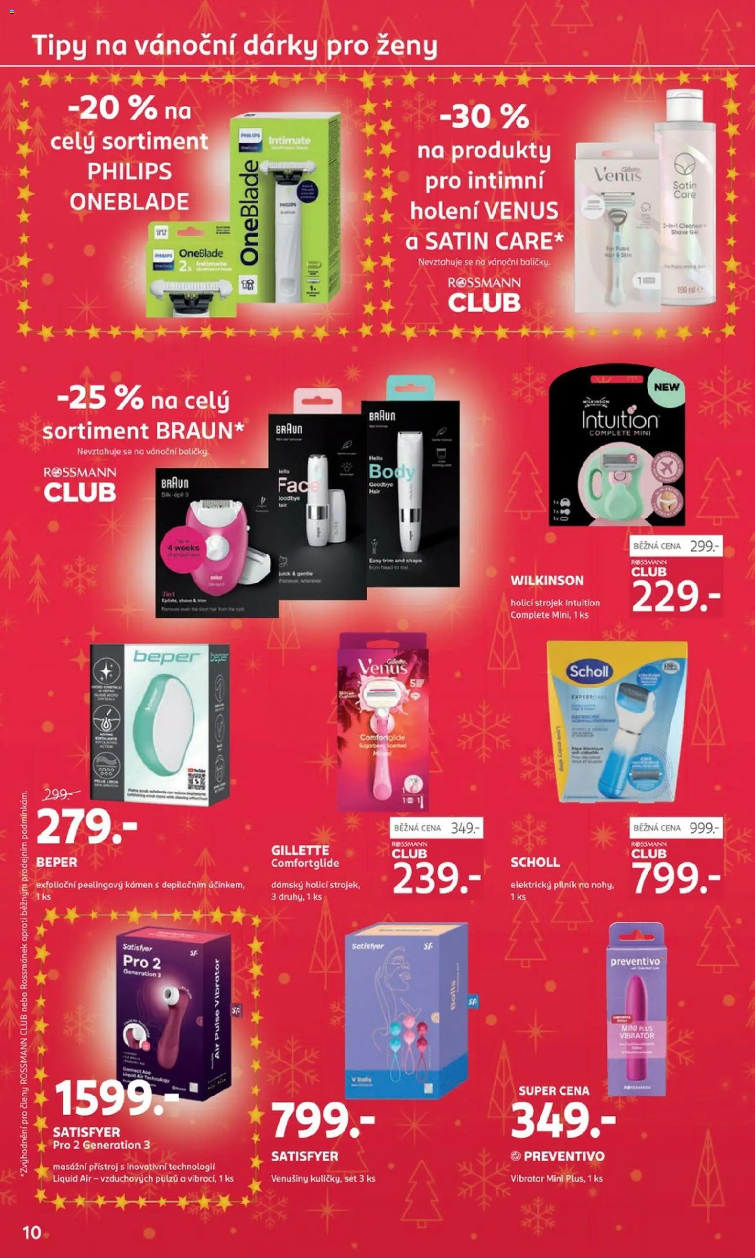 Rossmann katalog - Vánoce od 19.11.2025 | Strana: 10 | Produkty: Holicí strojek, Philips oneblade, Body, File