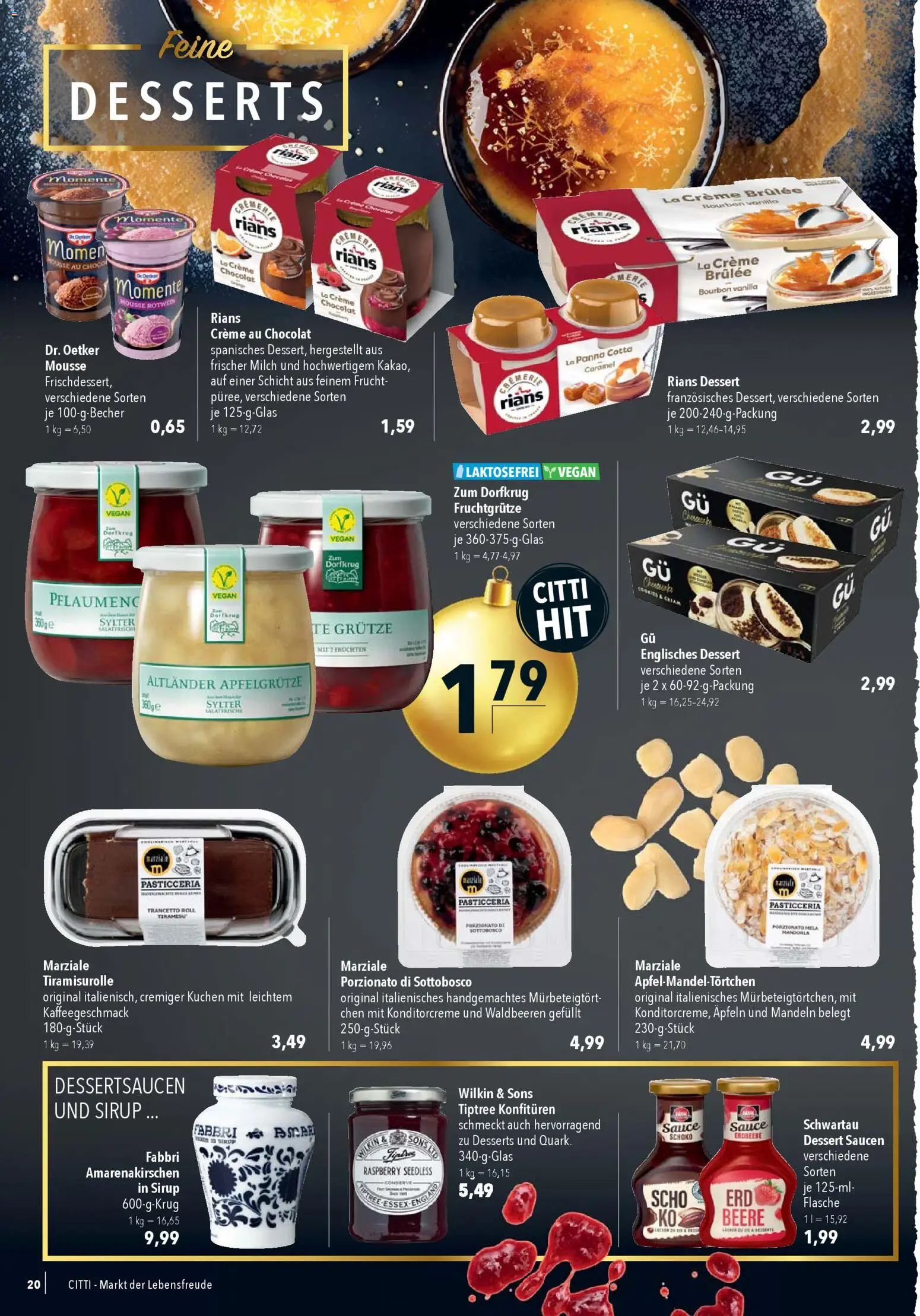 CITTI Markt Prospekt 	 – gültig ab 17.12.2025 | Seite: 20 | Produkte: Milch, Rotwein, Sirup, Bourbon