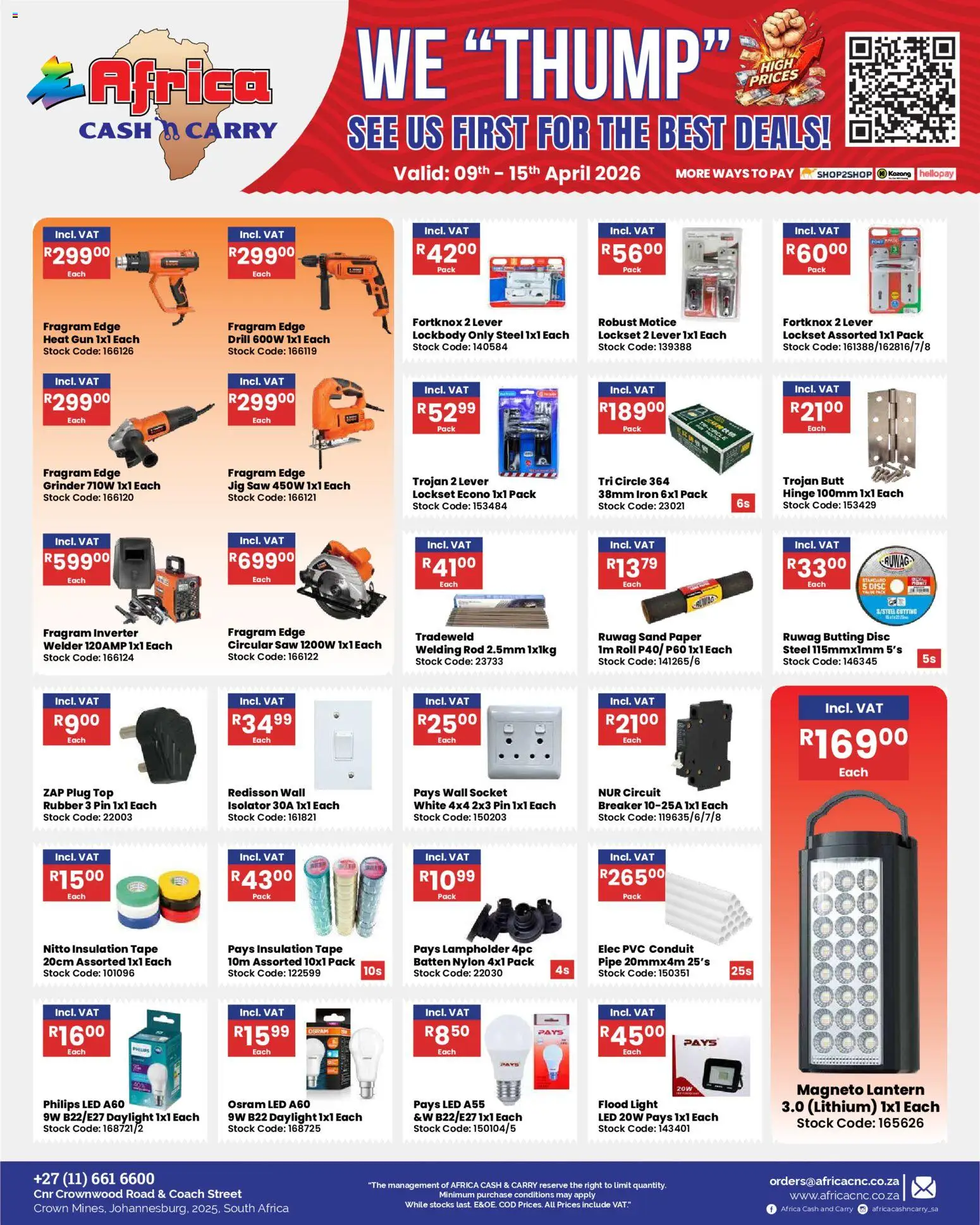 New Africa Cash & Carry catalogue – valid from 09.04.2026 | Page: 24 | Products: Iron, Grinder, Light, Paper