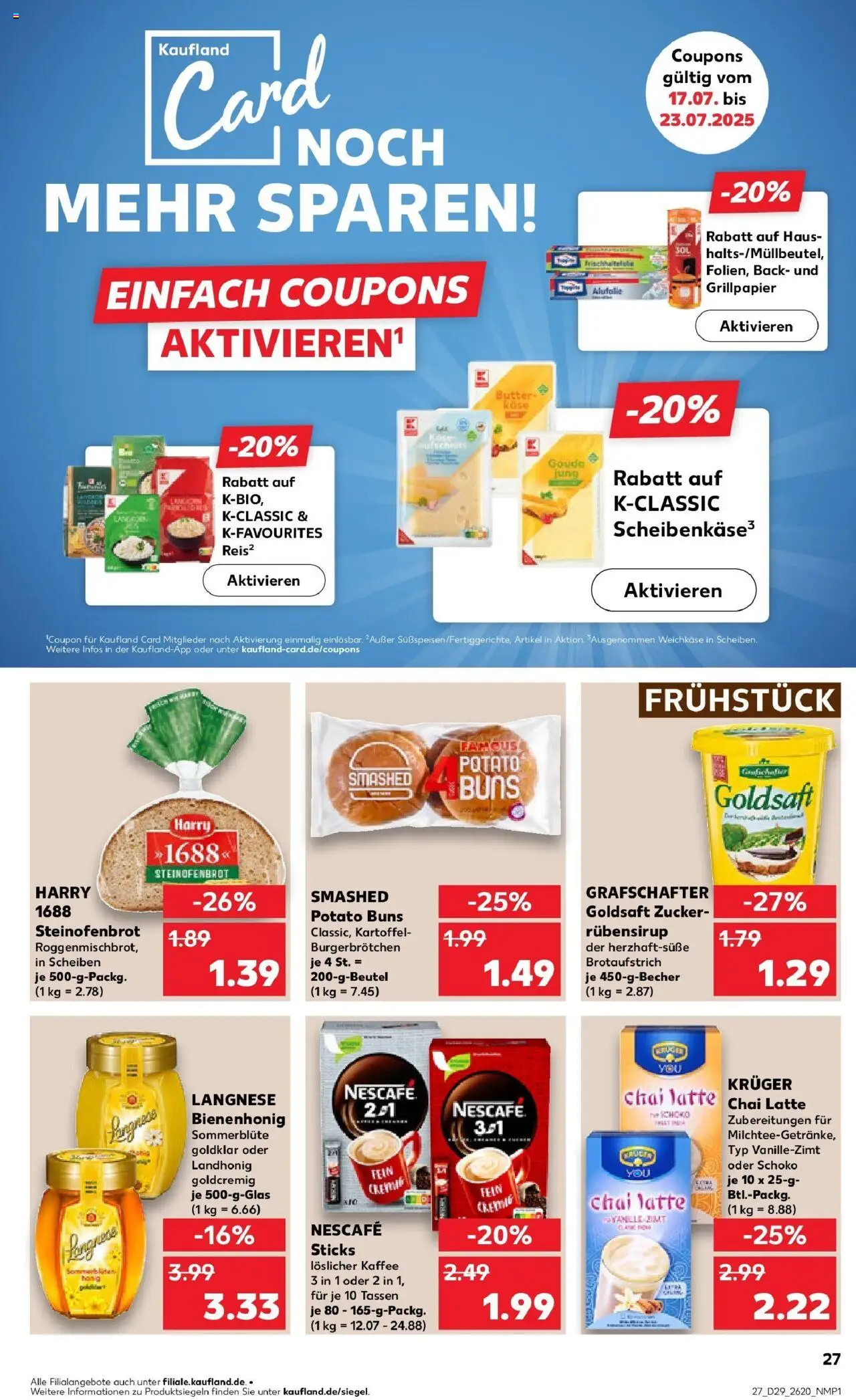 Kaufland prospekt Hoyerswerda	 - gültig ab dem 21.07.2025 | Seite: 40 | Produkte: Langnese, Nescafe, Butter, Kaffee
