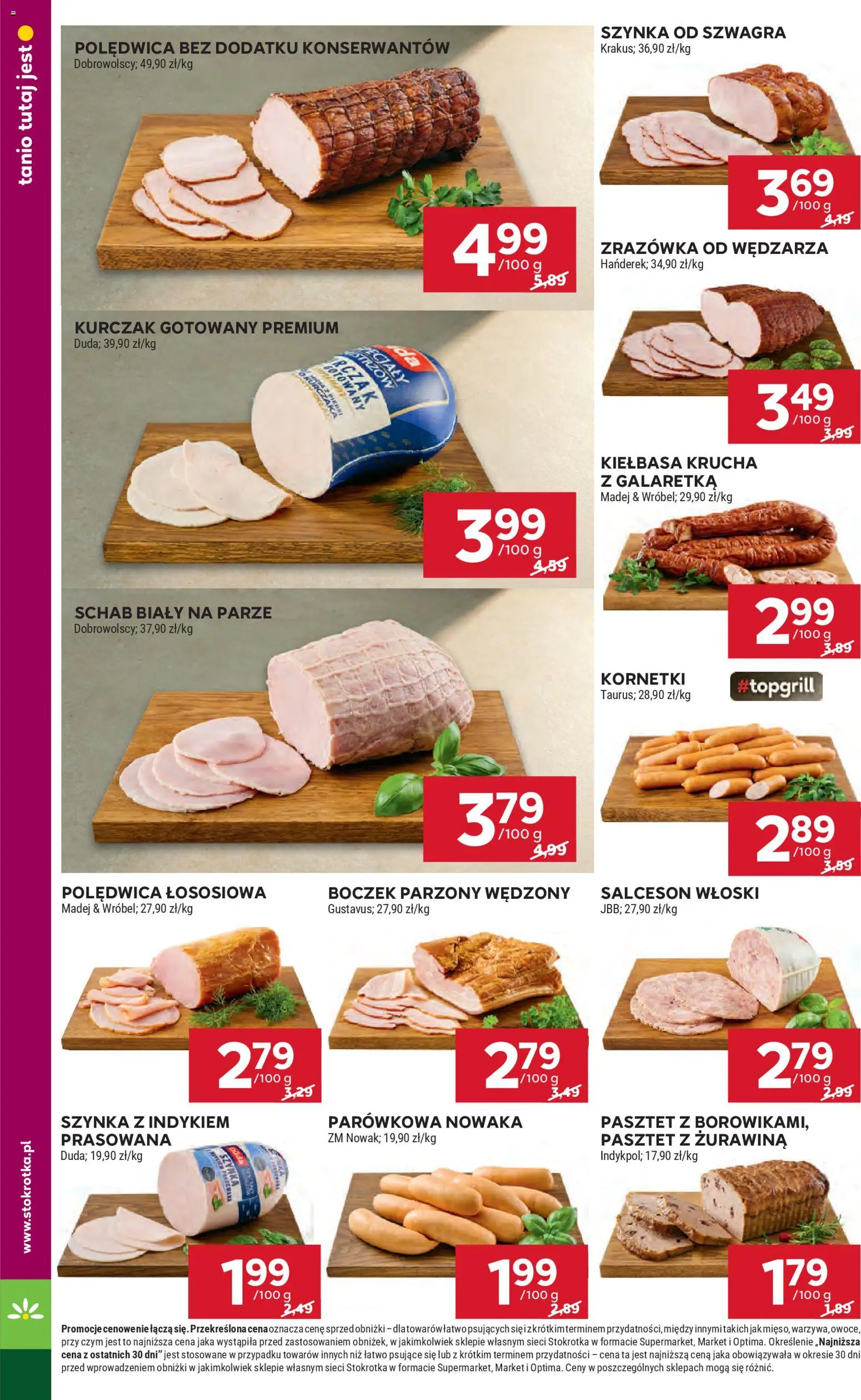 Stokrotka gazetka - Market od 23.04.2026 | Strona: 18 | Produkty: Galaretka, Szynka, Boczek, Żurawina