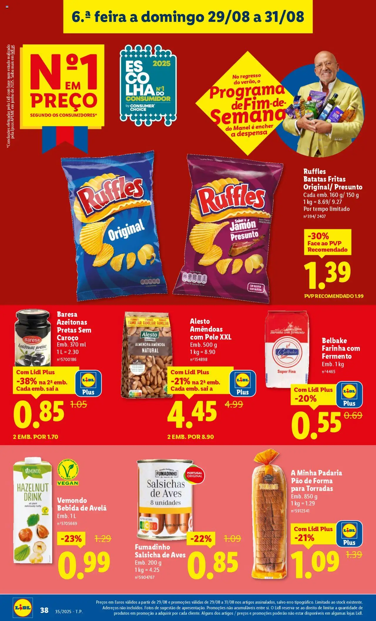 Lidl folheto │ válido de 25.08.2025 | Página: 38 | Produtos: Base, Salsicha, Carne, Bebida