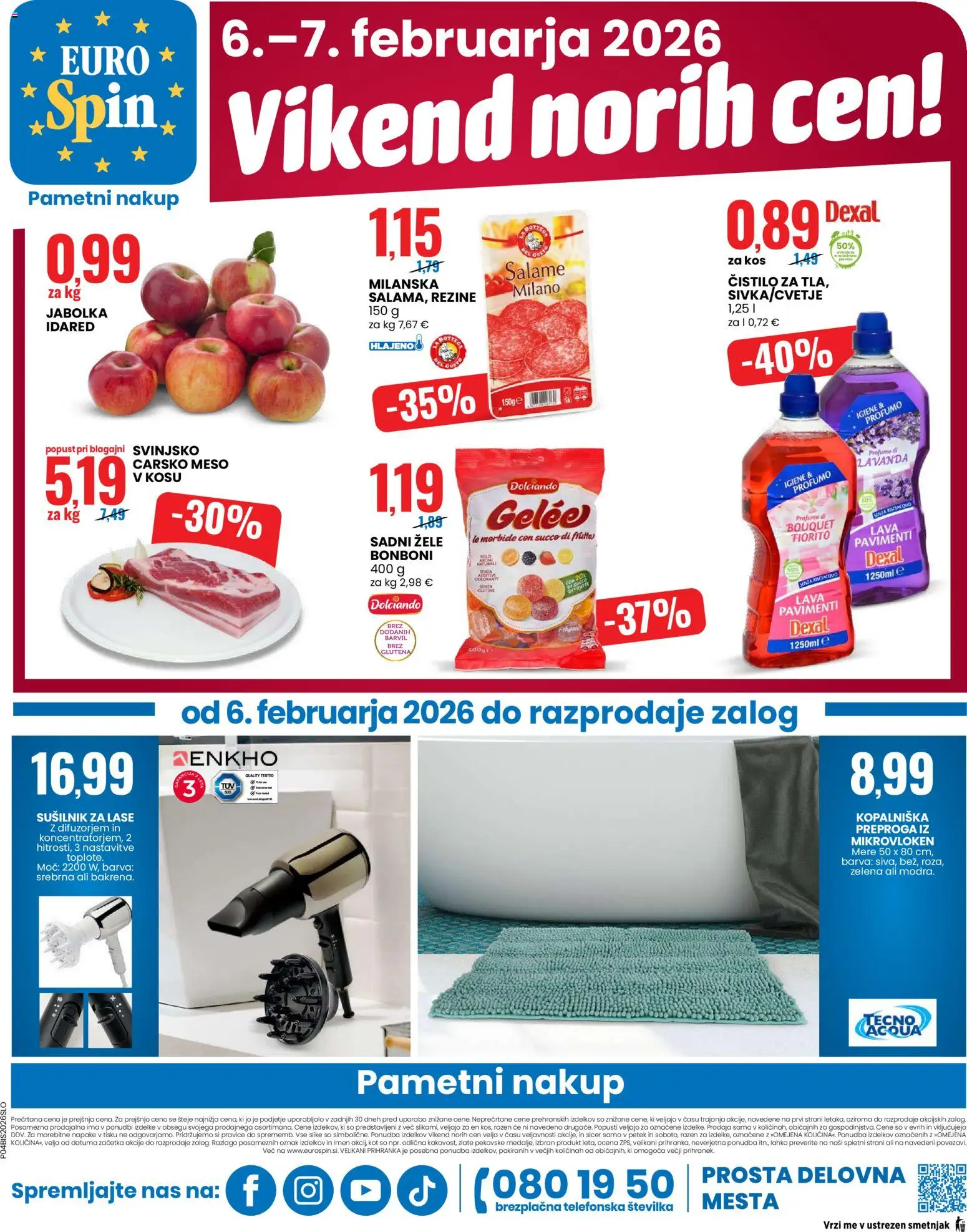 Novi Eurospin katalog ponudbe – veljaven od 05.02.2026 | Stran: 16 | Izdelki: Kos, Preproga, Barva, Zelena